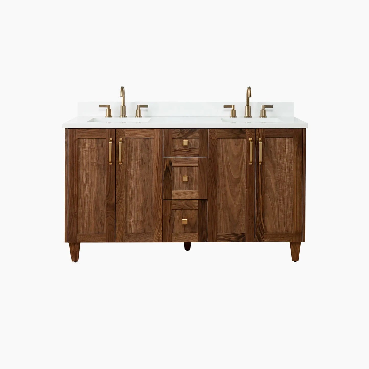 Bridgeport SLIM 60" American Black Walnut Bathroom Vanity, Double Sink Teodor Bathroom Vanity Canada