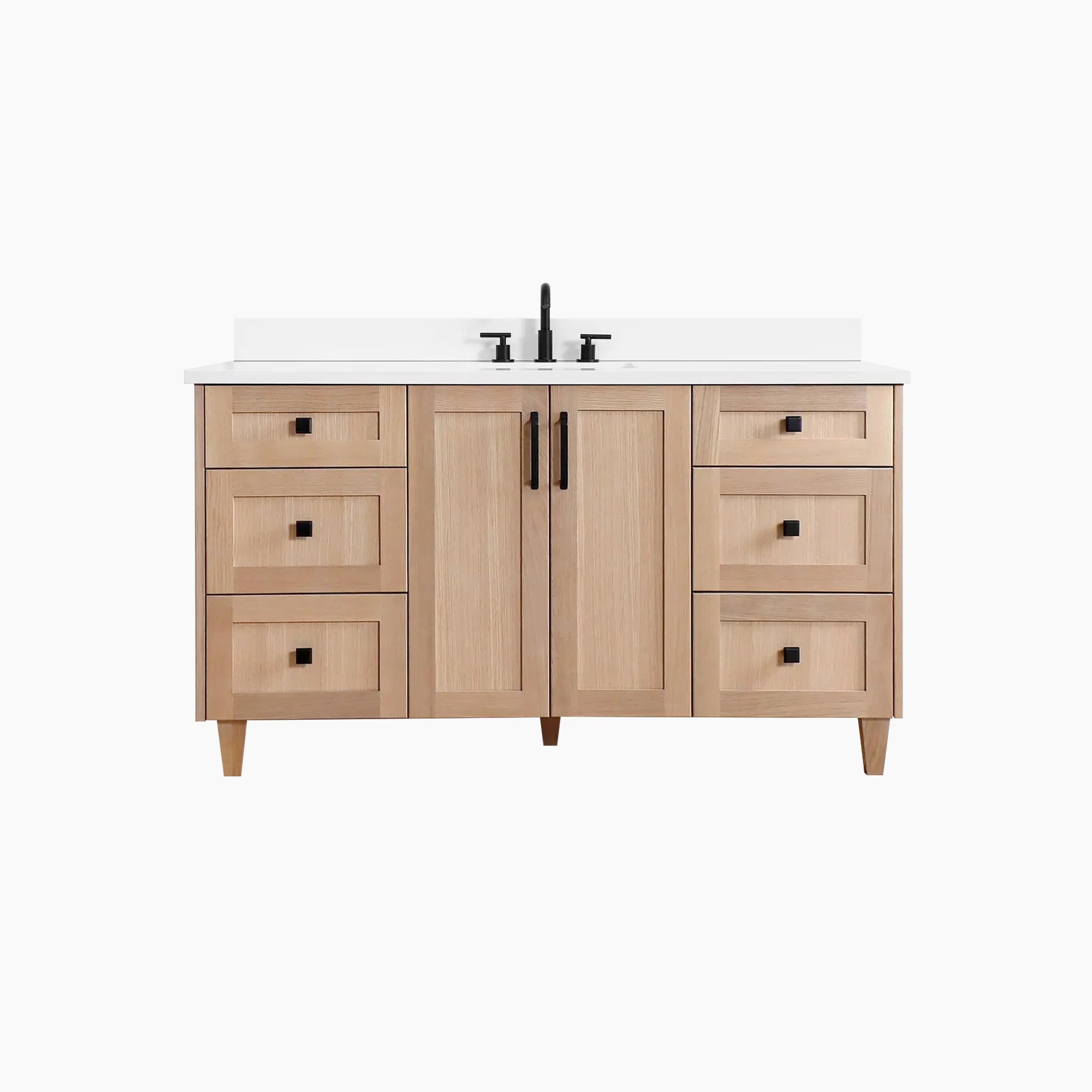 Bridgeport 60 White Oak Bathroom Vanity