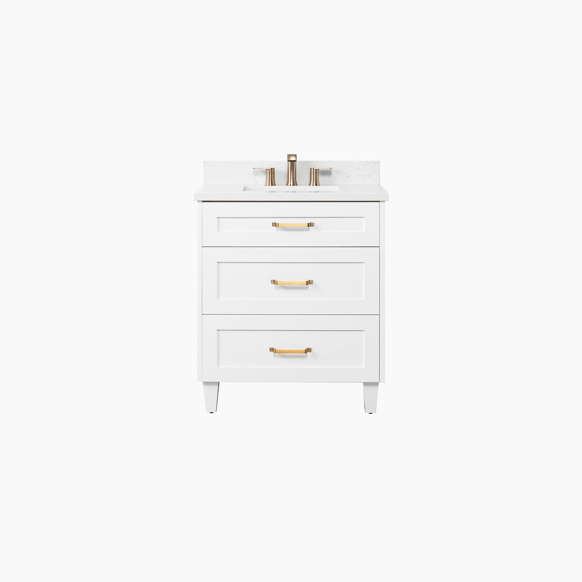 Bridgeport SLIM 30 Satin White Bathroom Vanity w/ Drawers