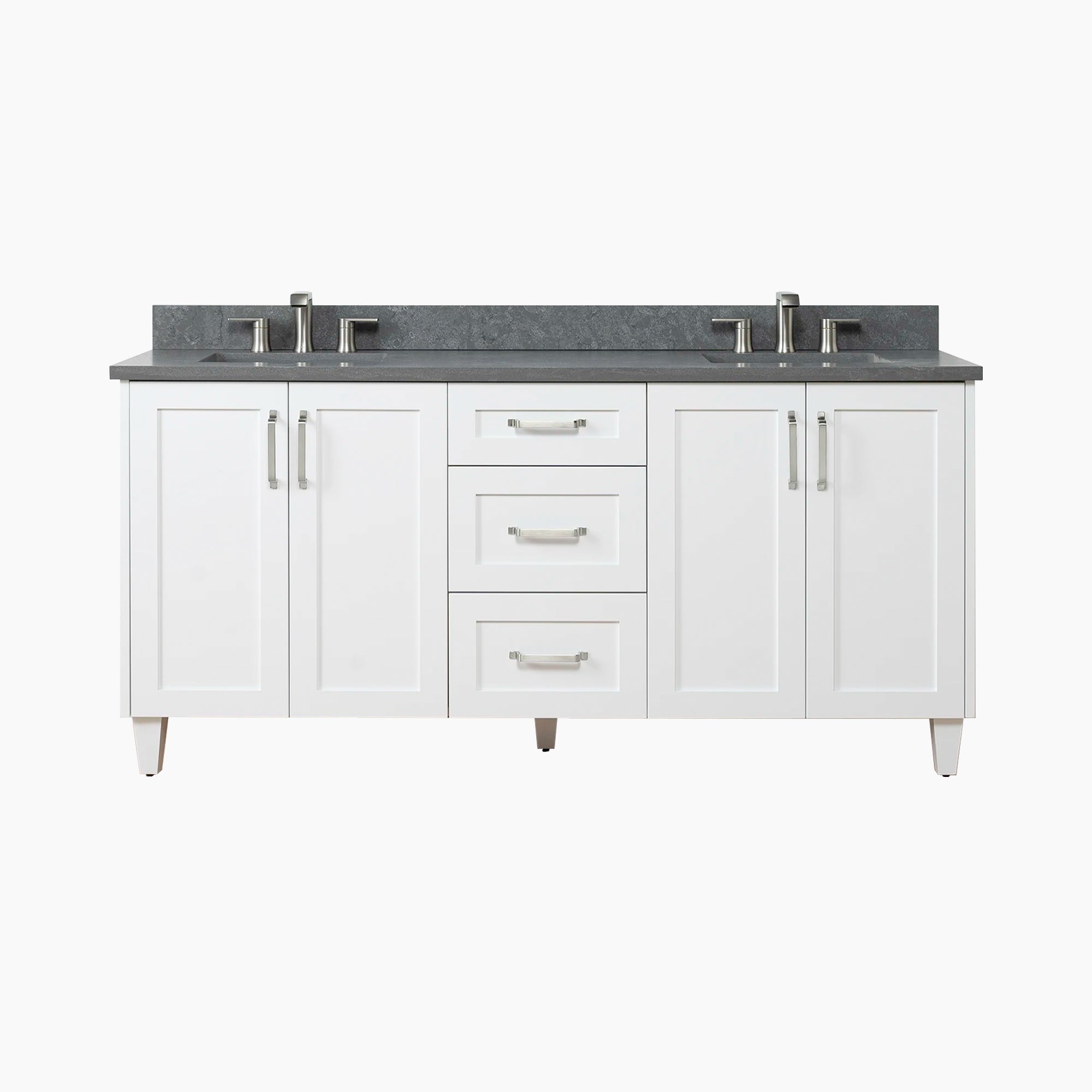 Bridgeport SLIM 72 Satin White Bathroom Vanity, Double Sink