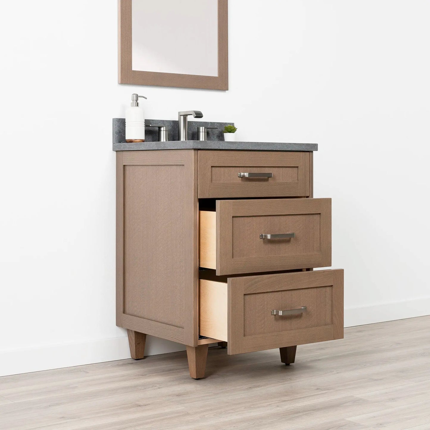 Bridgeport SLIM 24" Almond Coast Bathroom Vanity - All Drawers Teodor Bathroom Vanity Canada