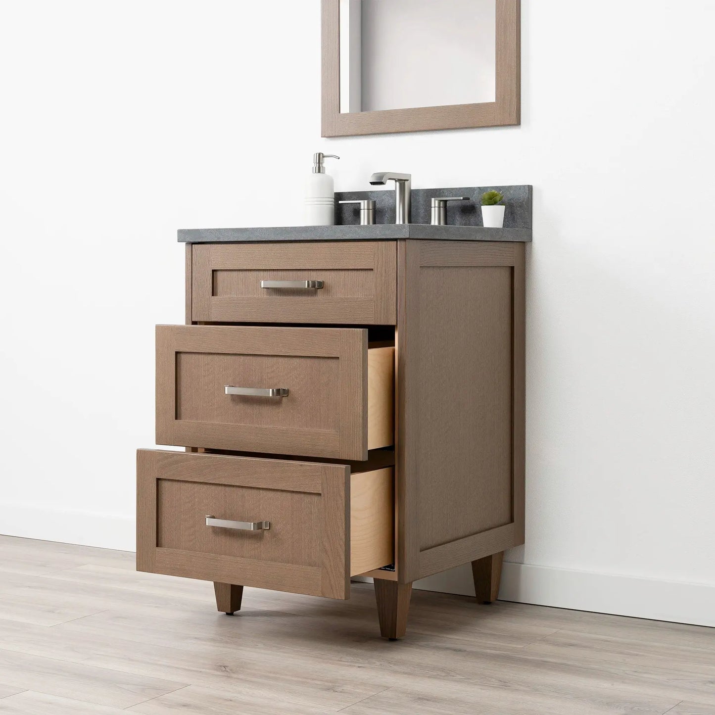 Bridgeport SLIM 24" Almond Coast Bathroom Vanity - All Drawers Teodor Bathroom Vanity Canada
