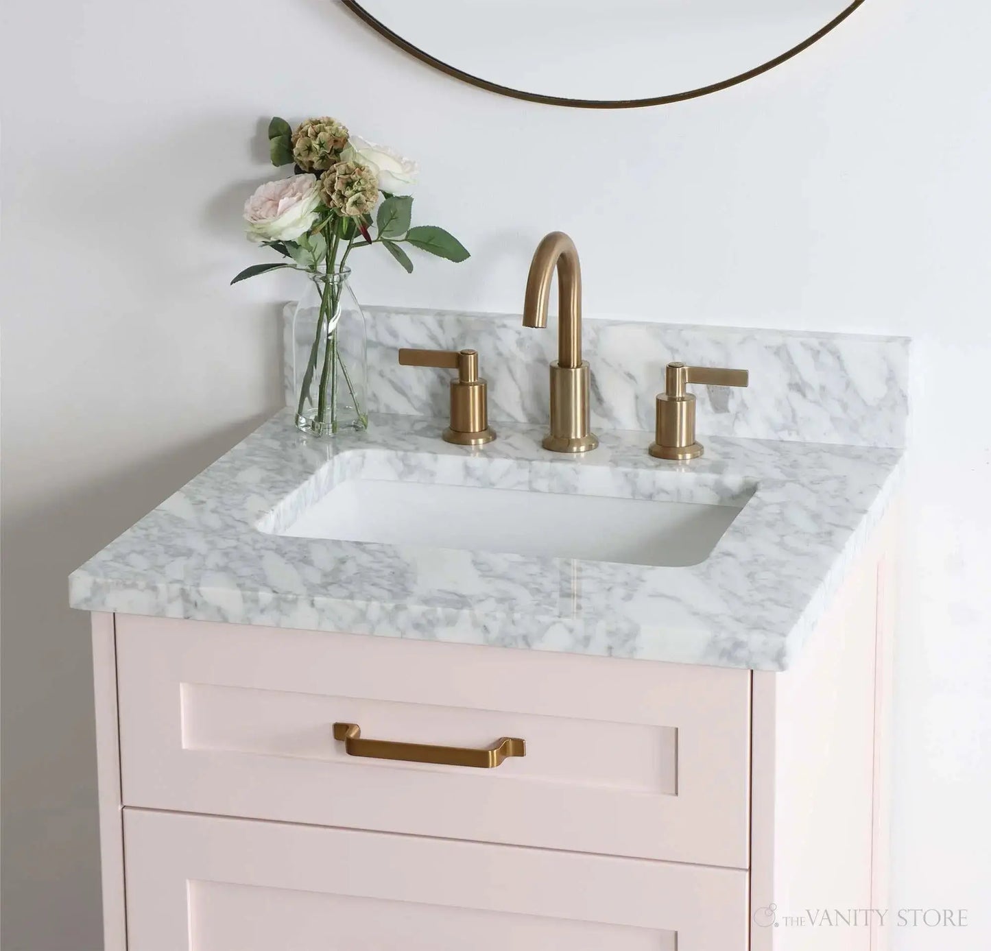 Bridgeport SLIM 24" Champagne Pink Bathroom Vanity - All Drawers Teodor Bathroom Vanity Canada