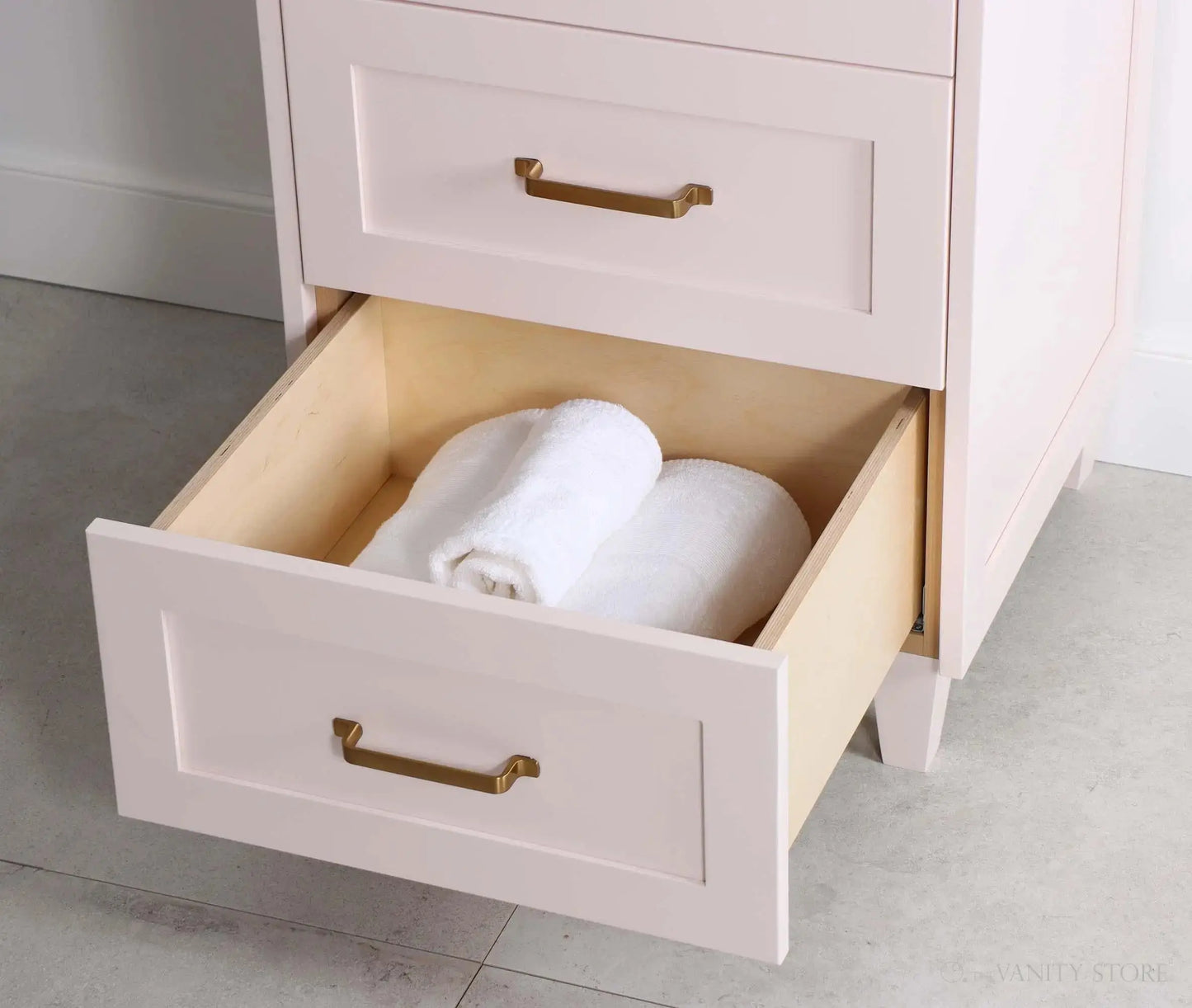 Bridgeport SLIM 24" Champagne Pink Bathroom Vanity - All Drawers Teodor Bathroom Vanity Canada