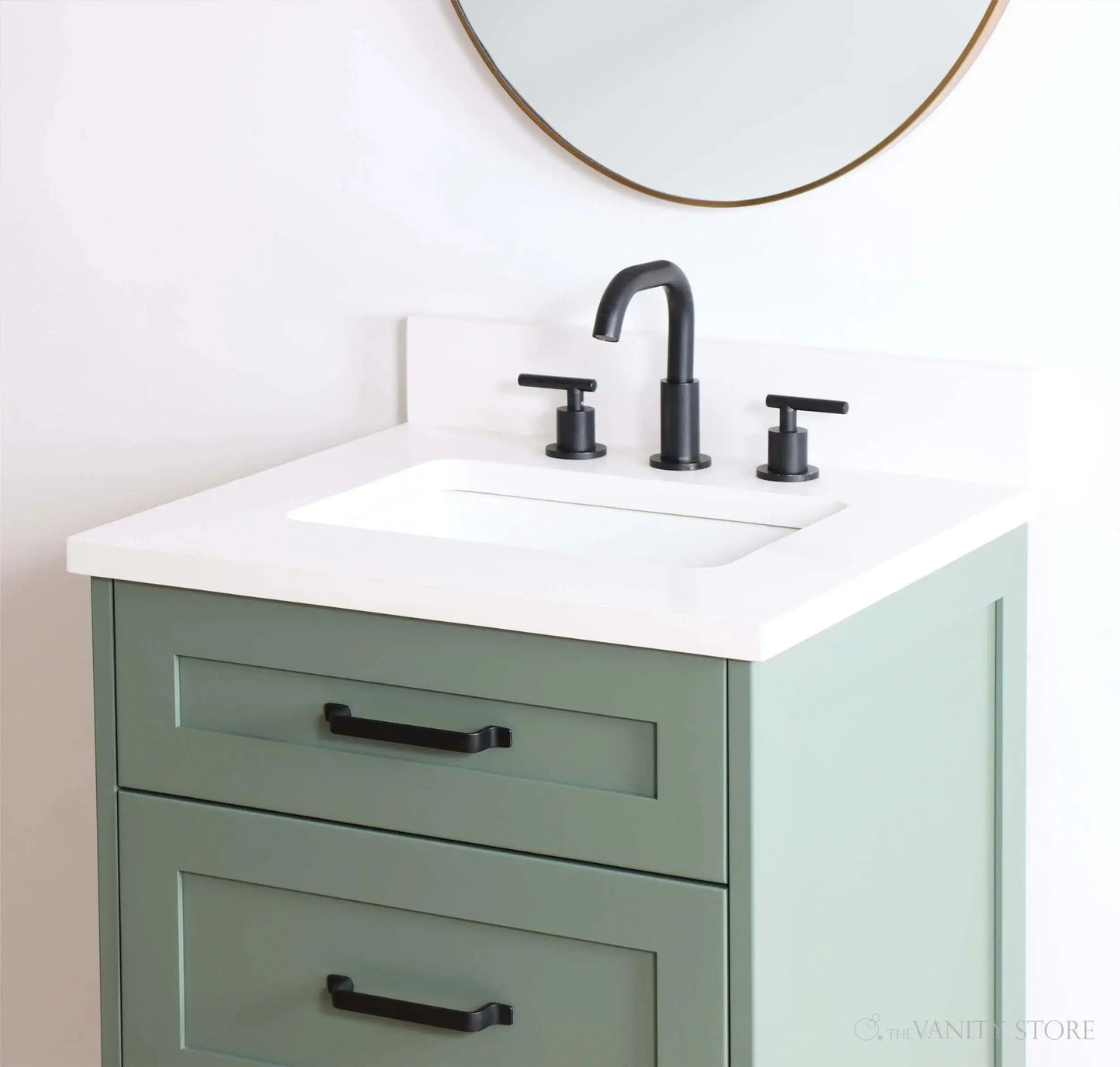 Bridgeport SLIM 24" Sage Green Bathroom Vanity - All Drawers Teodor Bathroom Vanity Canada