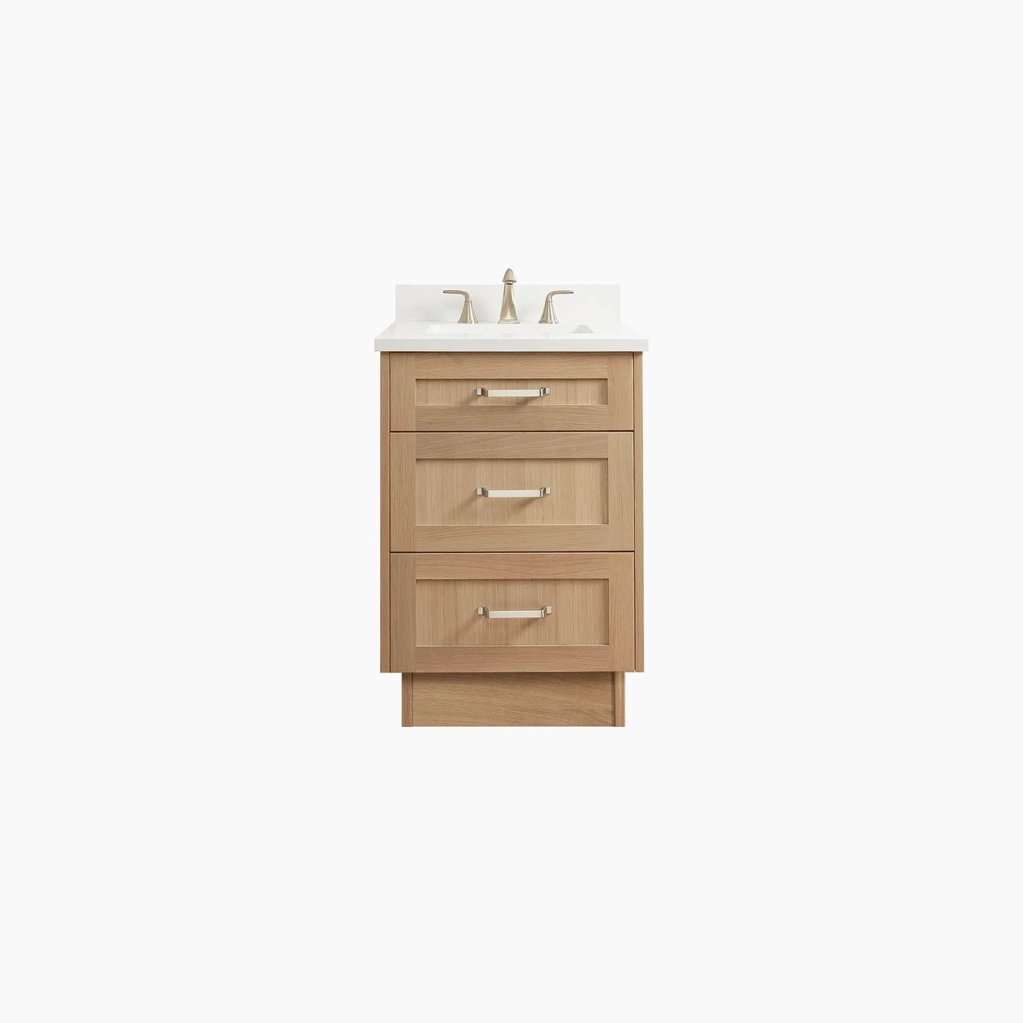 Bridgeport SLIM 24" White Oak Bathroom Vanity - All Drawers