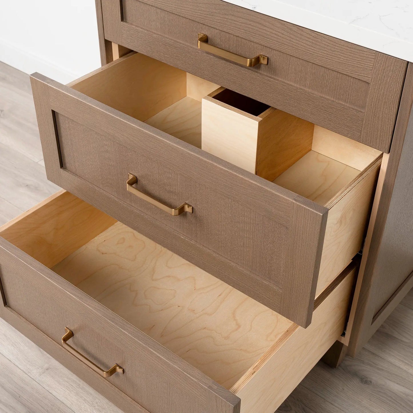 Bridgeport SLIM 30" Almond Coast Bathroom Vanity - All Drawers Teodor Bathroom Vanity Canada