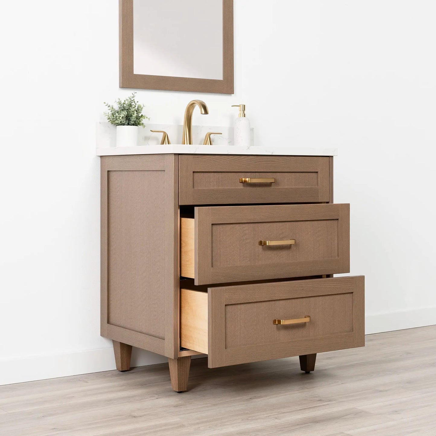 Bridgeport SLIM 30" Almond Coast Bathroom Vanity - All Drawers Teodor Bathroom Vanity Canada