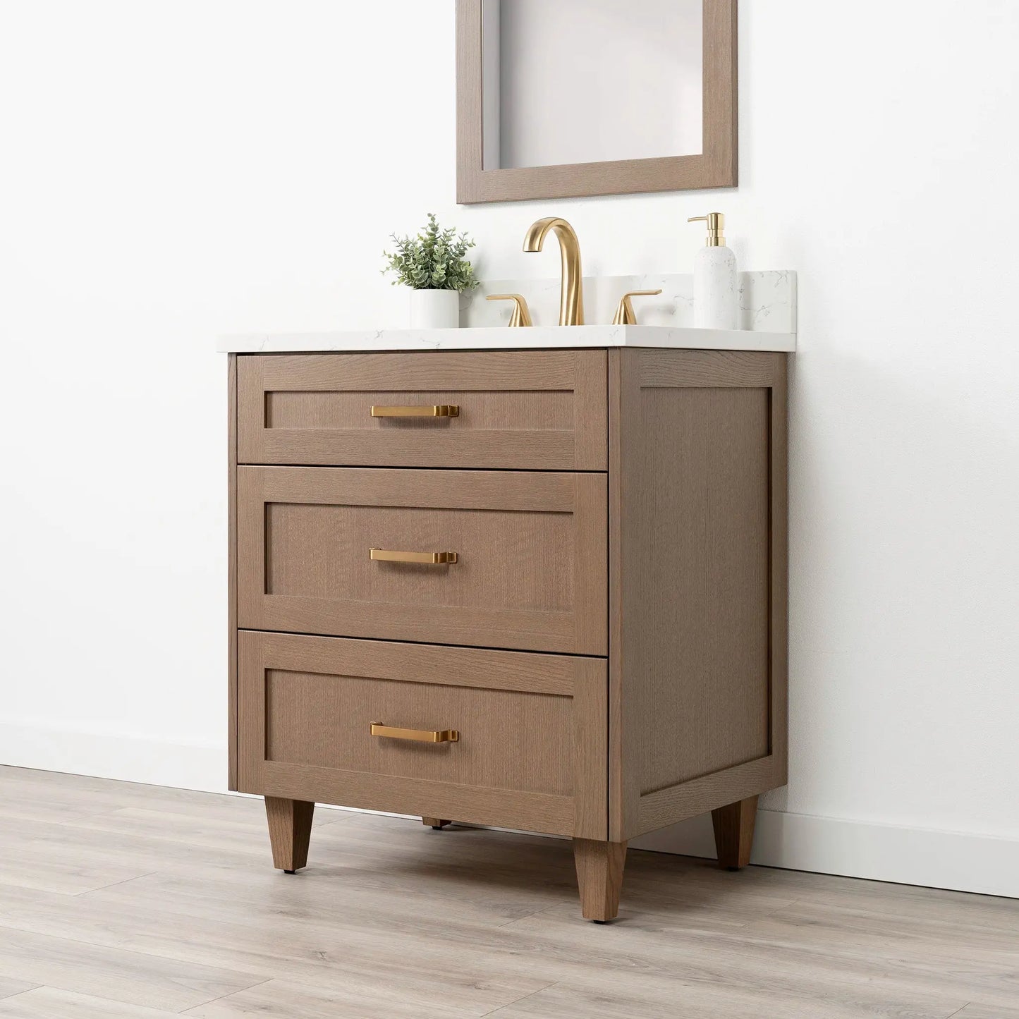 Bridgeport SLIM 30" Almond Coast Bathroom Vanity - All Drawers Teodor Bathroom Vanity Canada