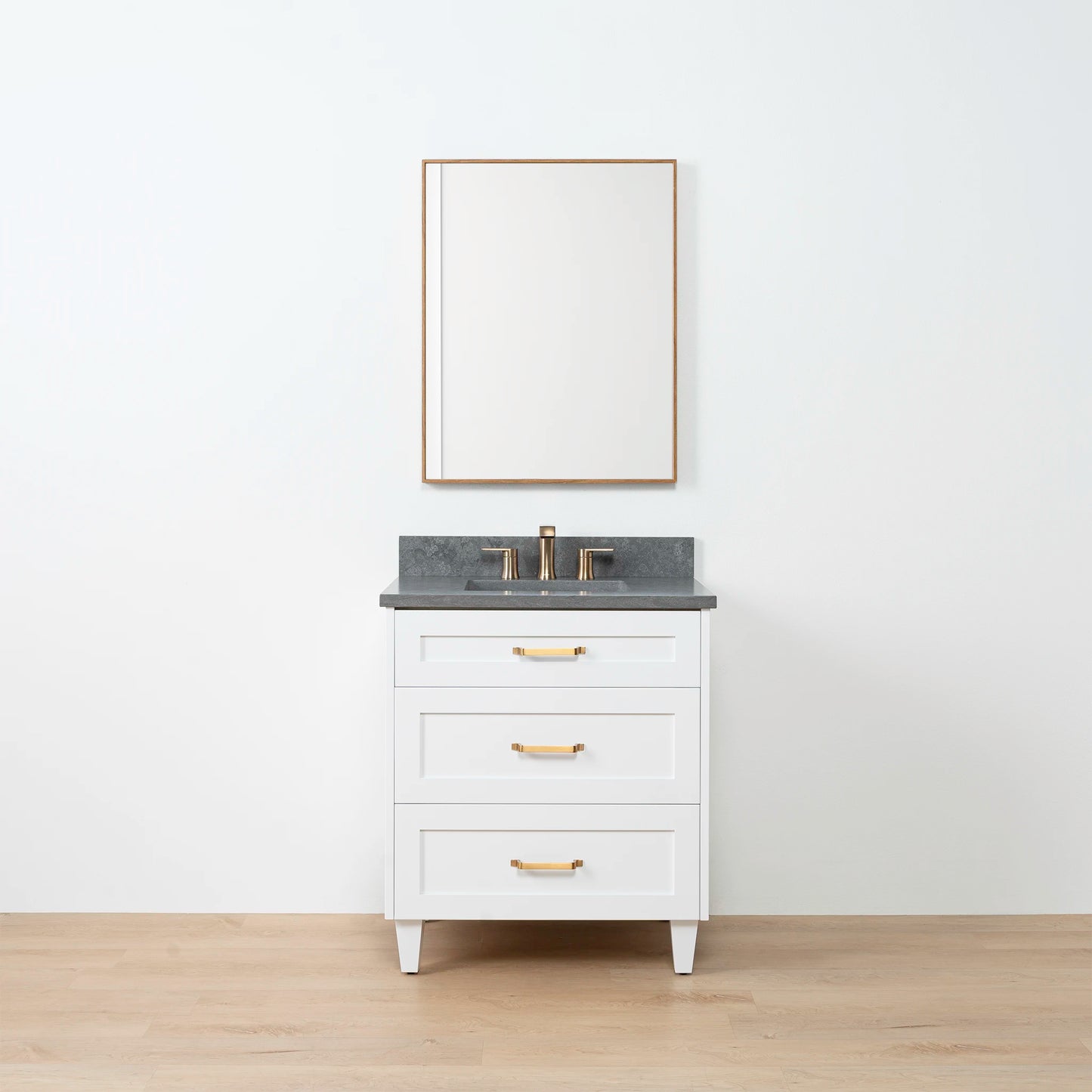 Bridgeport 30" Satin White Bathroom Vanity - All Drawers