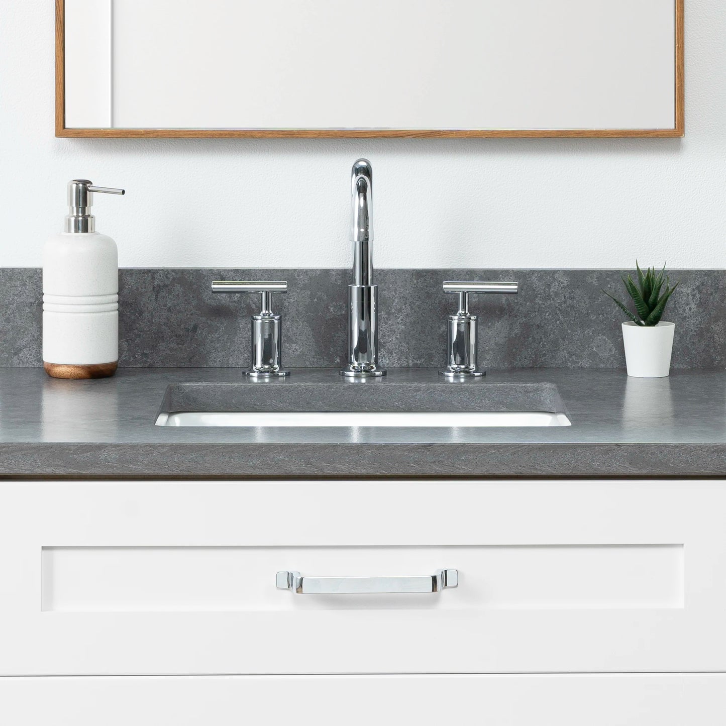 Bridgeport 30" Satin White Bathroom Vanity - All Drawers