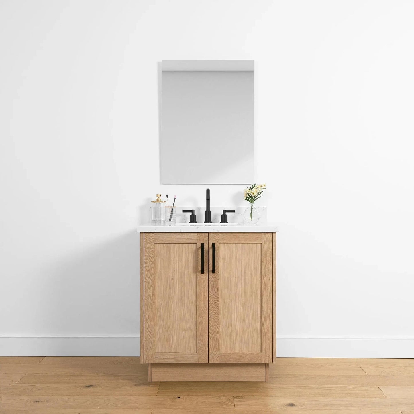 Bridgeport SLIM 30" White Oak Bathroom Vanity
