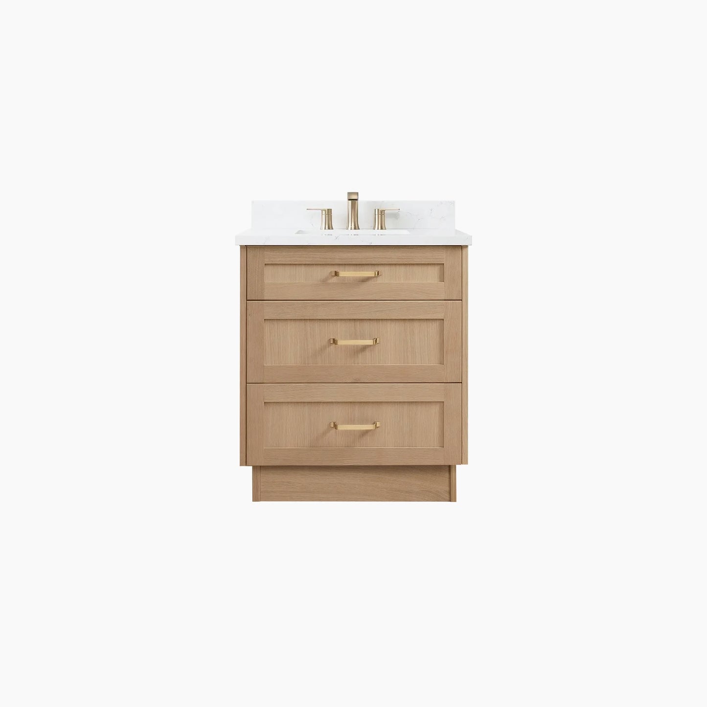 Bridgeport SLIM 30" White Oak Bathroom Vanity - All Drawers