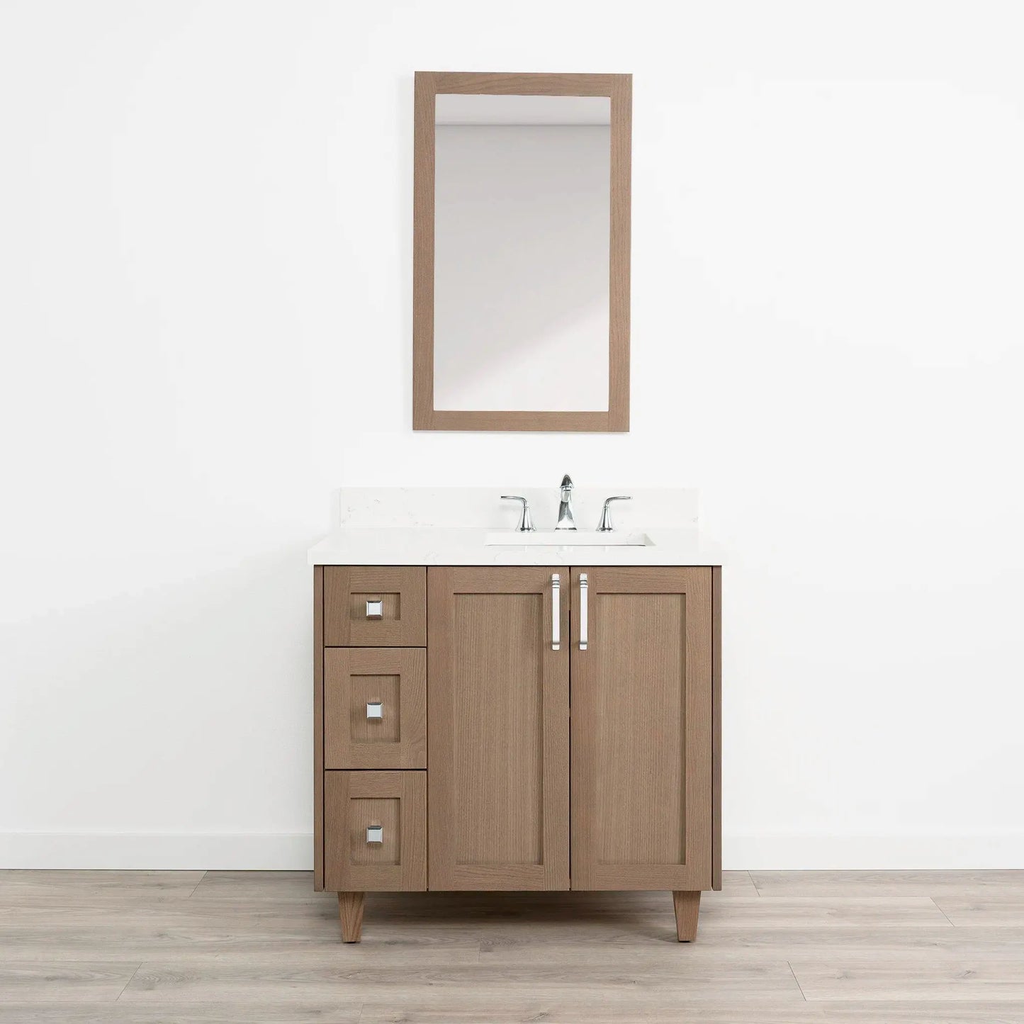 Bridgeport SLIM 36" Almond Coast Bathroom Vanity, Right Sink Teodor Bathroom Vanity Canada