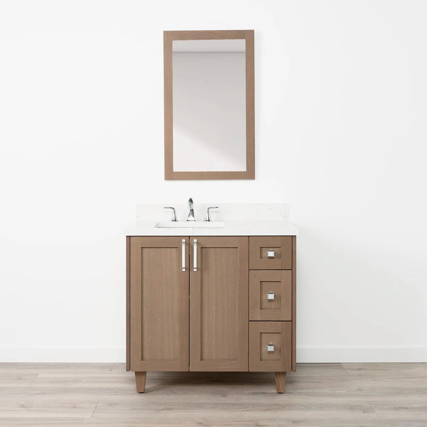 Bridgeport SLIM 36" Almond Coast Bathroom Vanity, Left Sink Teodor Bathroom Vanity Canada