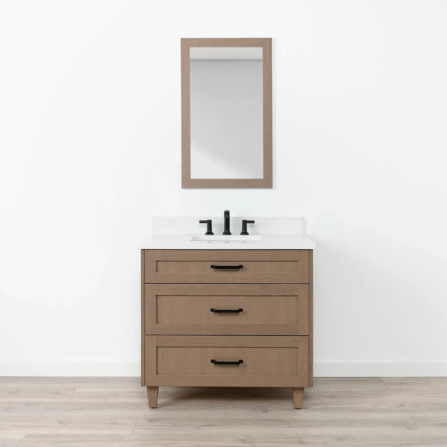 Bridgeport SLIM 36" Almond Coast Bathroom Vanity - All Drawers Teodor Bathroom Vanity Canada