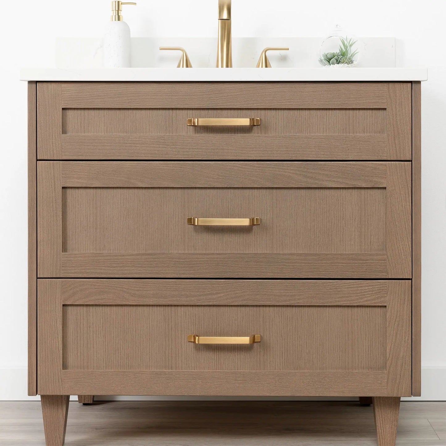 Bridgeport SLIM 36" Almond Coast Bathroom Vanity - All Drawers Teodor Bathroom Vanity Canada