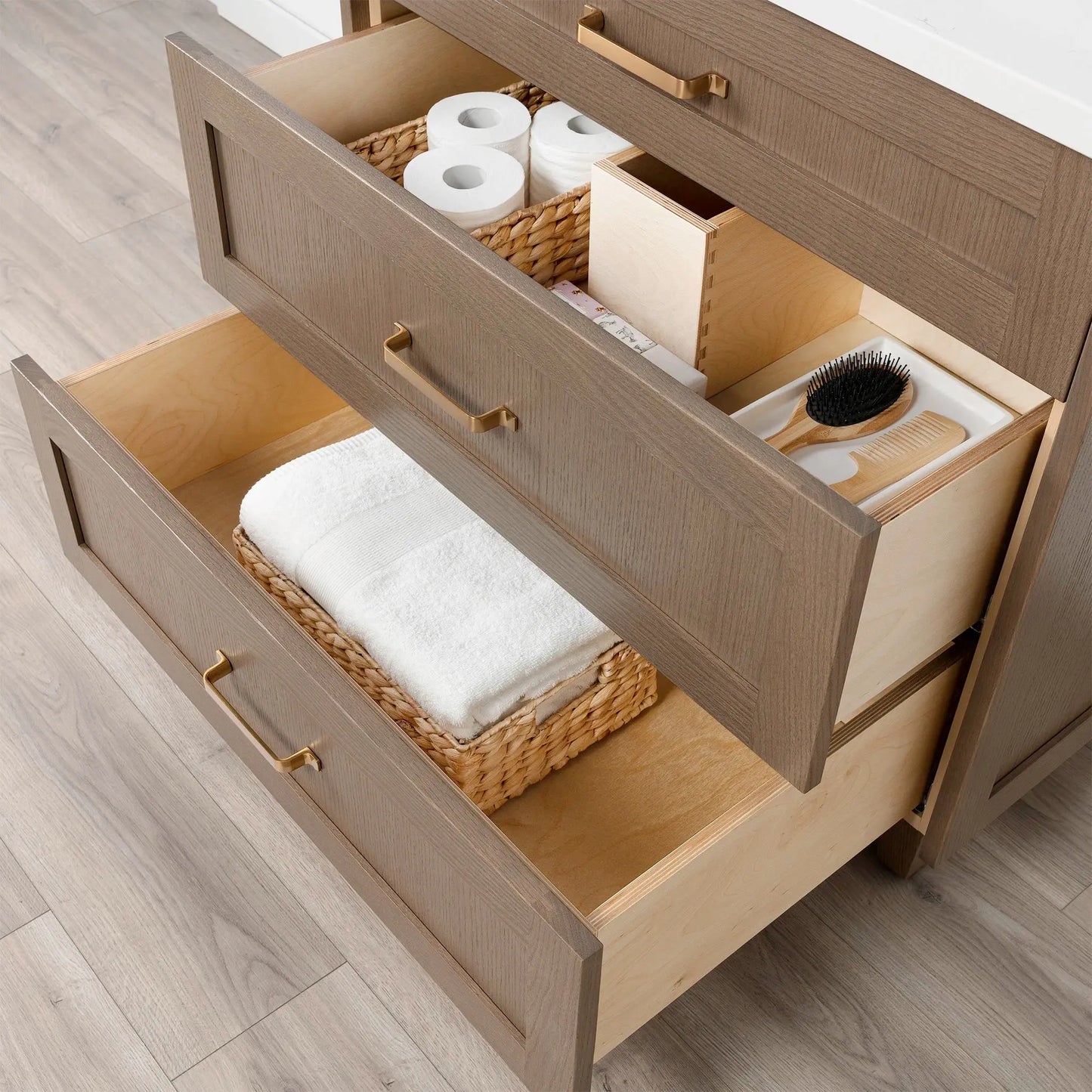 Bridgeport SLIM 36" Almond Coast Bathroom Vanity - All Drawers Teodor Bathroom Vanity Canada