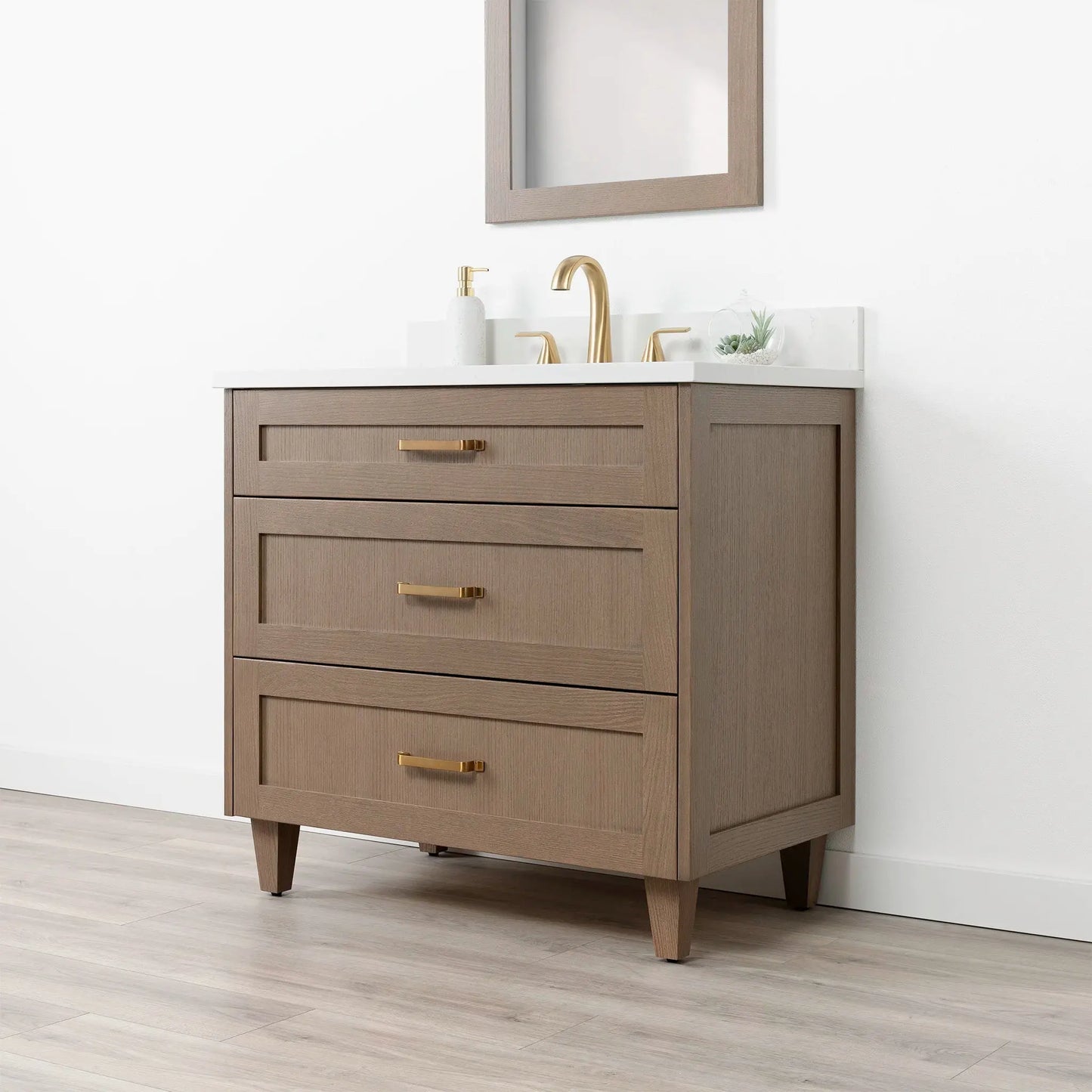 Bridgeport SLIM 36" Almond Coast Bathroom Vanity - All Drawers Teodor Bathroom Vanity Canada
