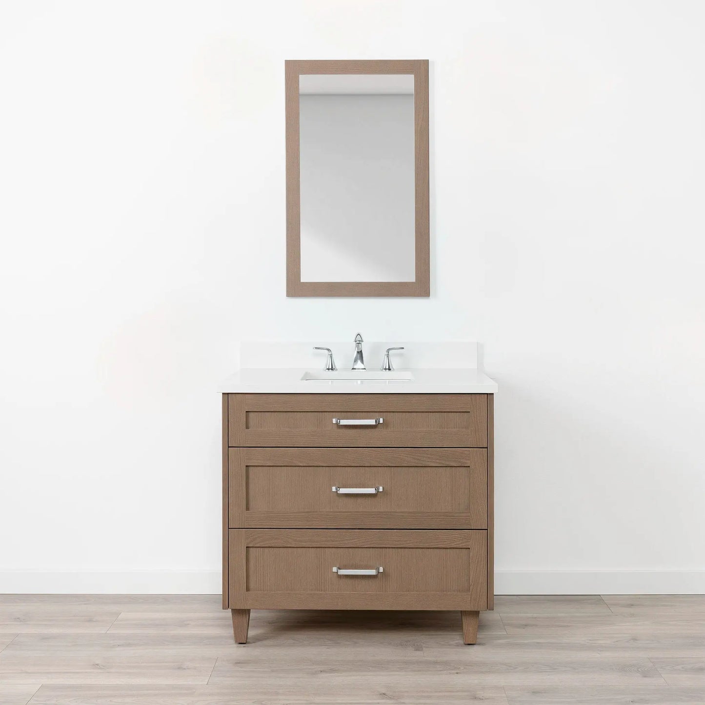 Bridgeport SLIM 36" Almond Coast Bathroom Vanity - All Drawers Teodor Bathroom Vanity Canada