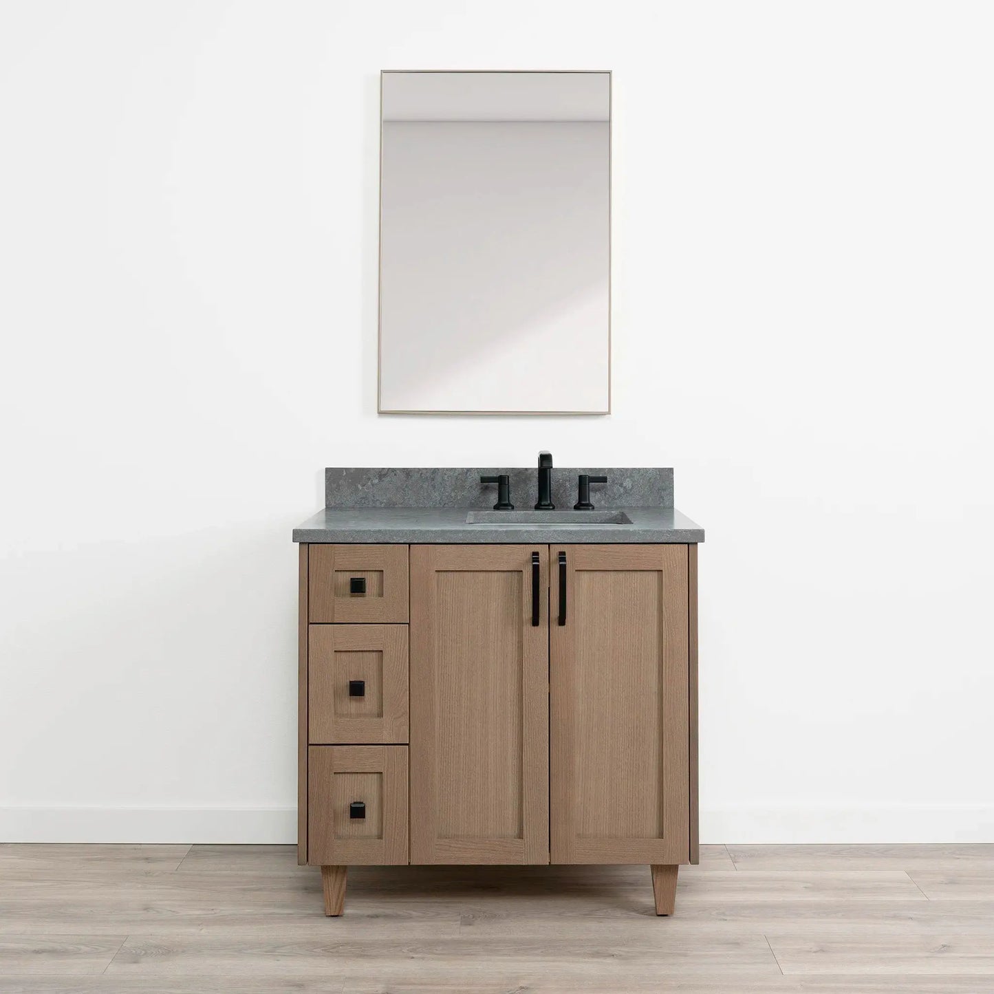 Bridgeport SLIM 36" Almond Coast Bathroom Vanity, Right Sink Teodor Bathroom Vanity Canada