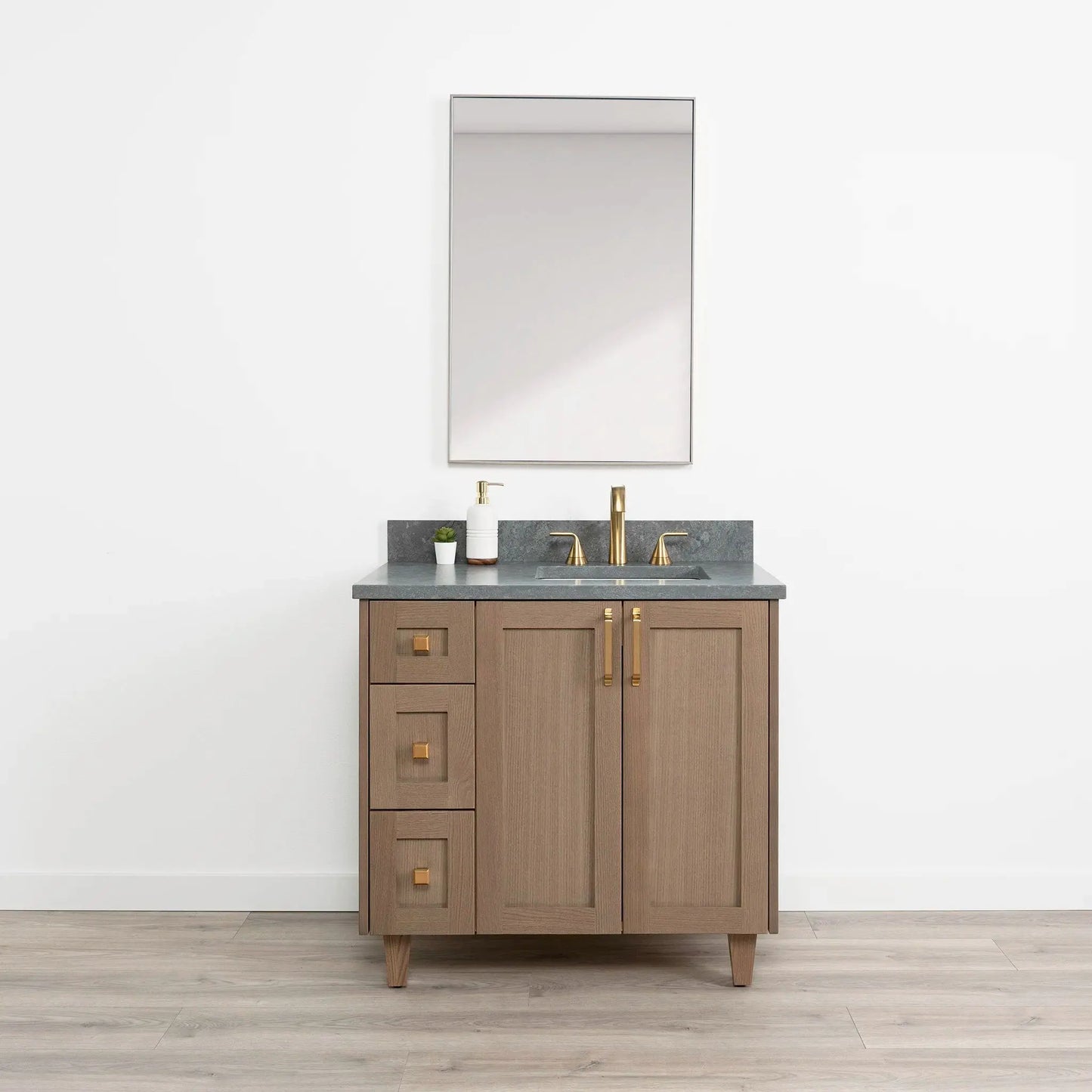 Bridgeport SLIM 36" Almond Coast Bathroom Vanity, Right Sink Teodor Bathroom Vanity Canada