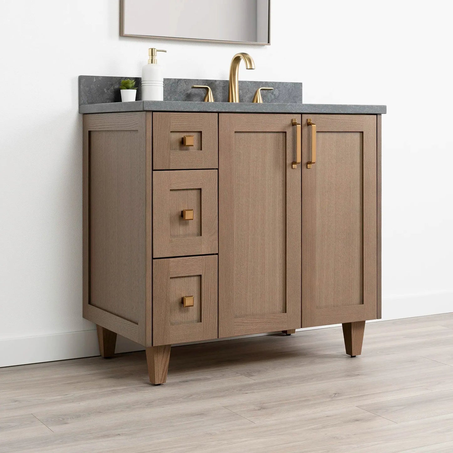 Bridgeport SLIM 36" Almond Coast Bathroom Vanity, Right Sink Teodor Bathroom Vanity Canada