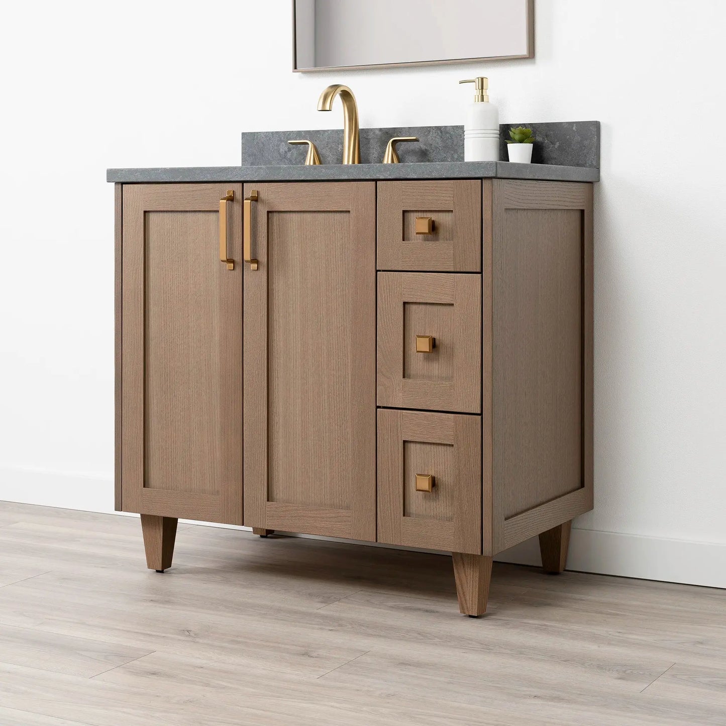 Bridgeport SLIM 36" Almond Coast Bathroom Vanity, Left Sink Teodor Bathroom Vanity Canada