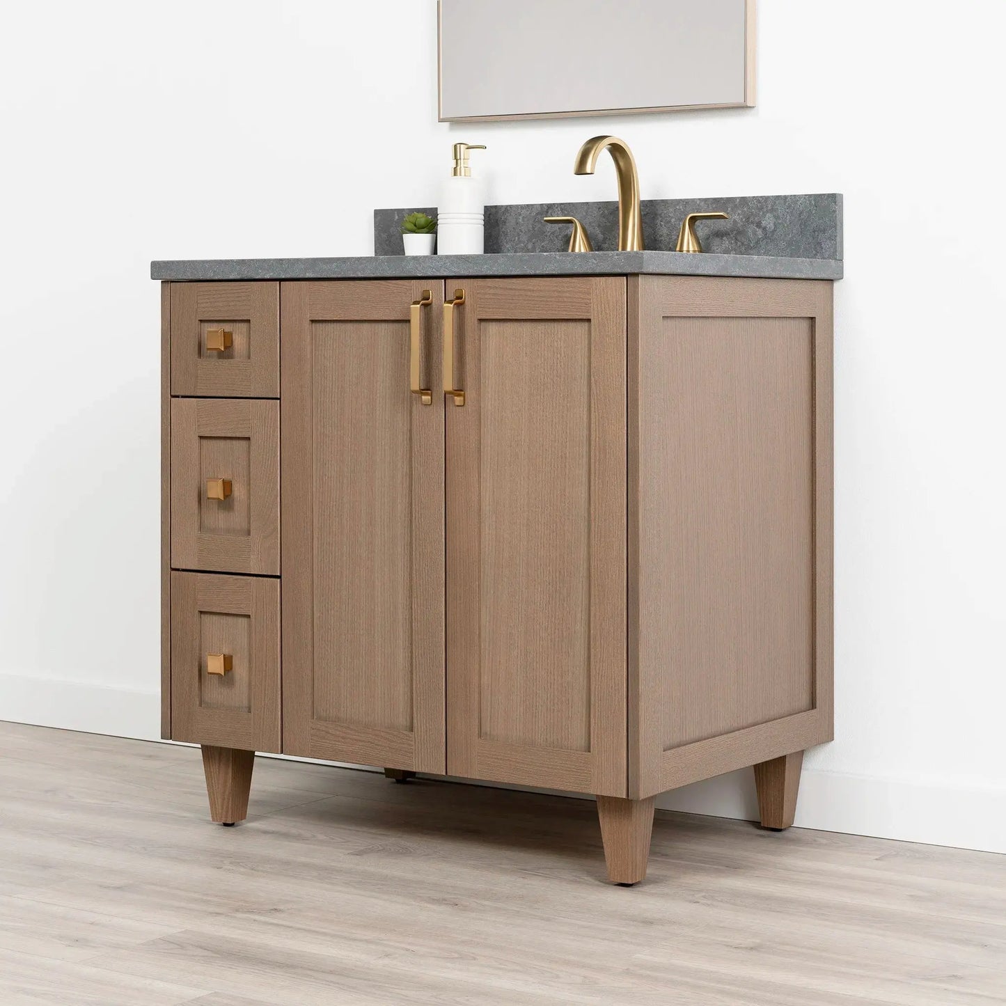 Bridgeport SLIM 36" Almond Coast Bathroom Vanity, Right Sink Teodor Bathroom Vanity Canada