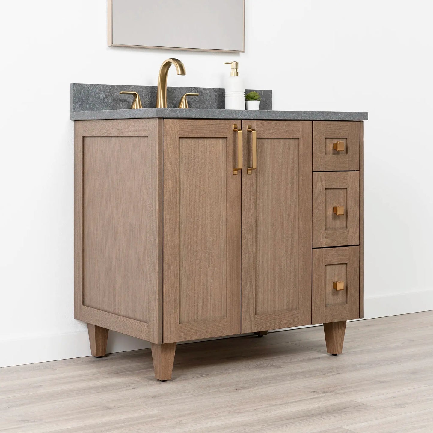 Bridgeport SLIM 36" Almond Coast Bathroom Vanity, Left Sink Teodor Bathroom Vanity Canada