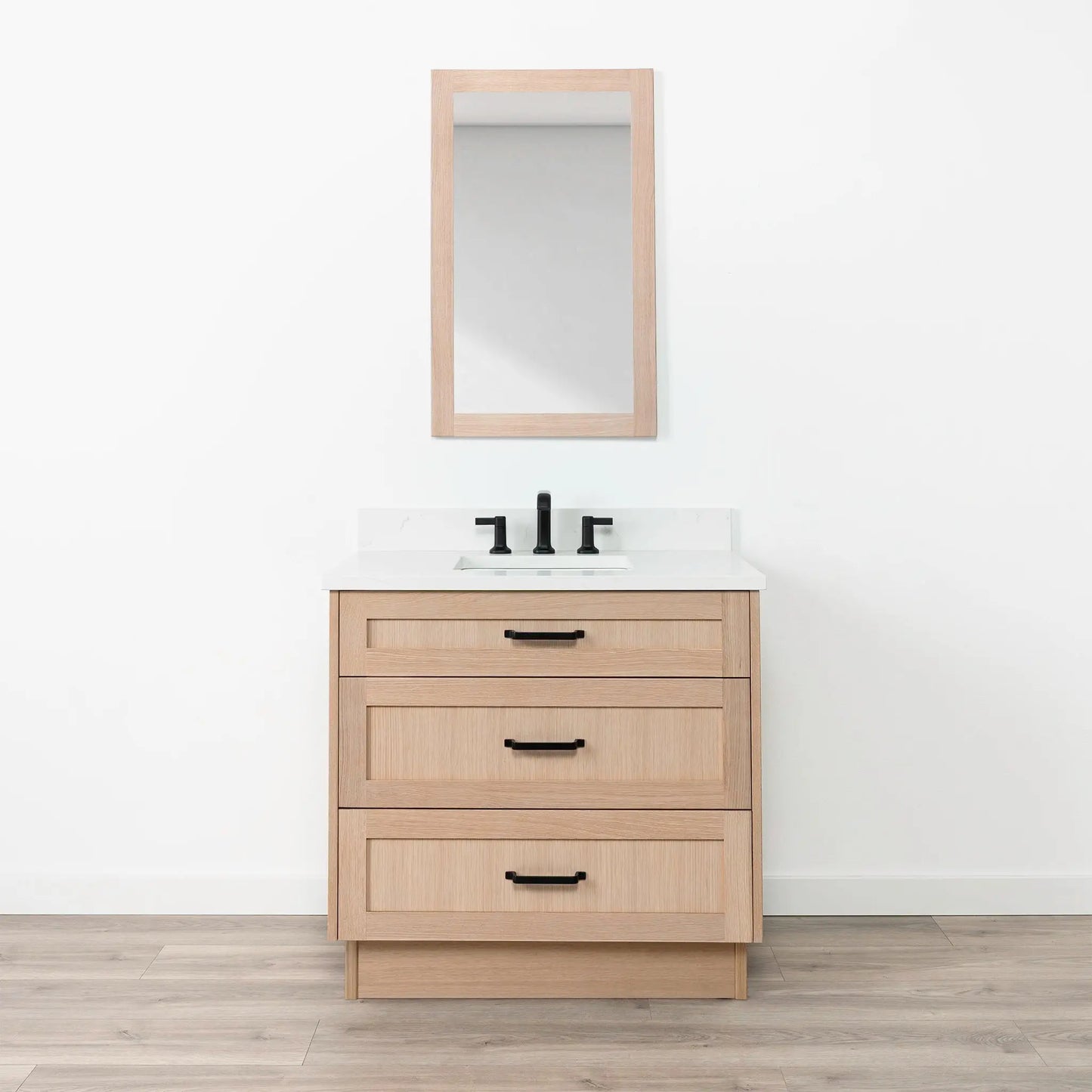 Bridgeport SLIM 36" White Oak Bathroom Vanity - All Drawers Teodor Bathroom Vanity Canada