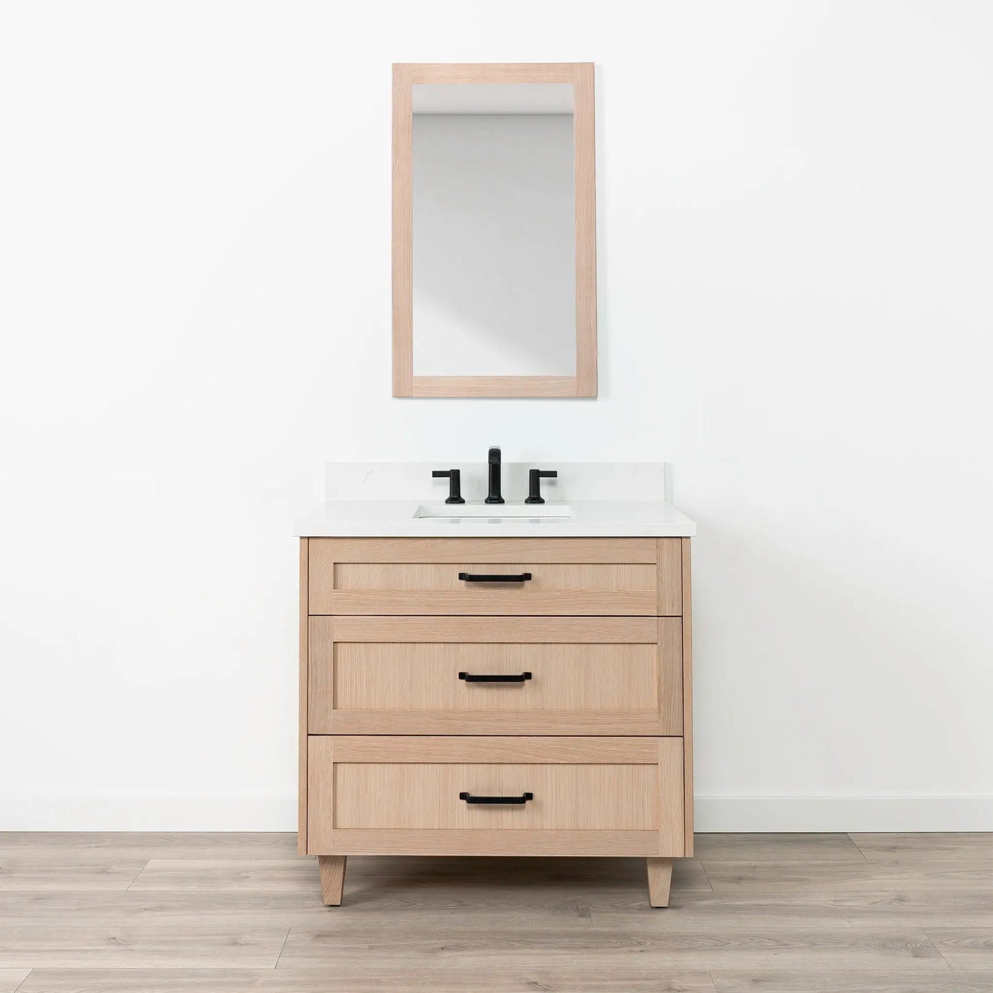Bridgeport SLIM 36" White Oak Bathroom Vanity - All Drawers Teodor Bathroom Vanity Canada