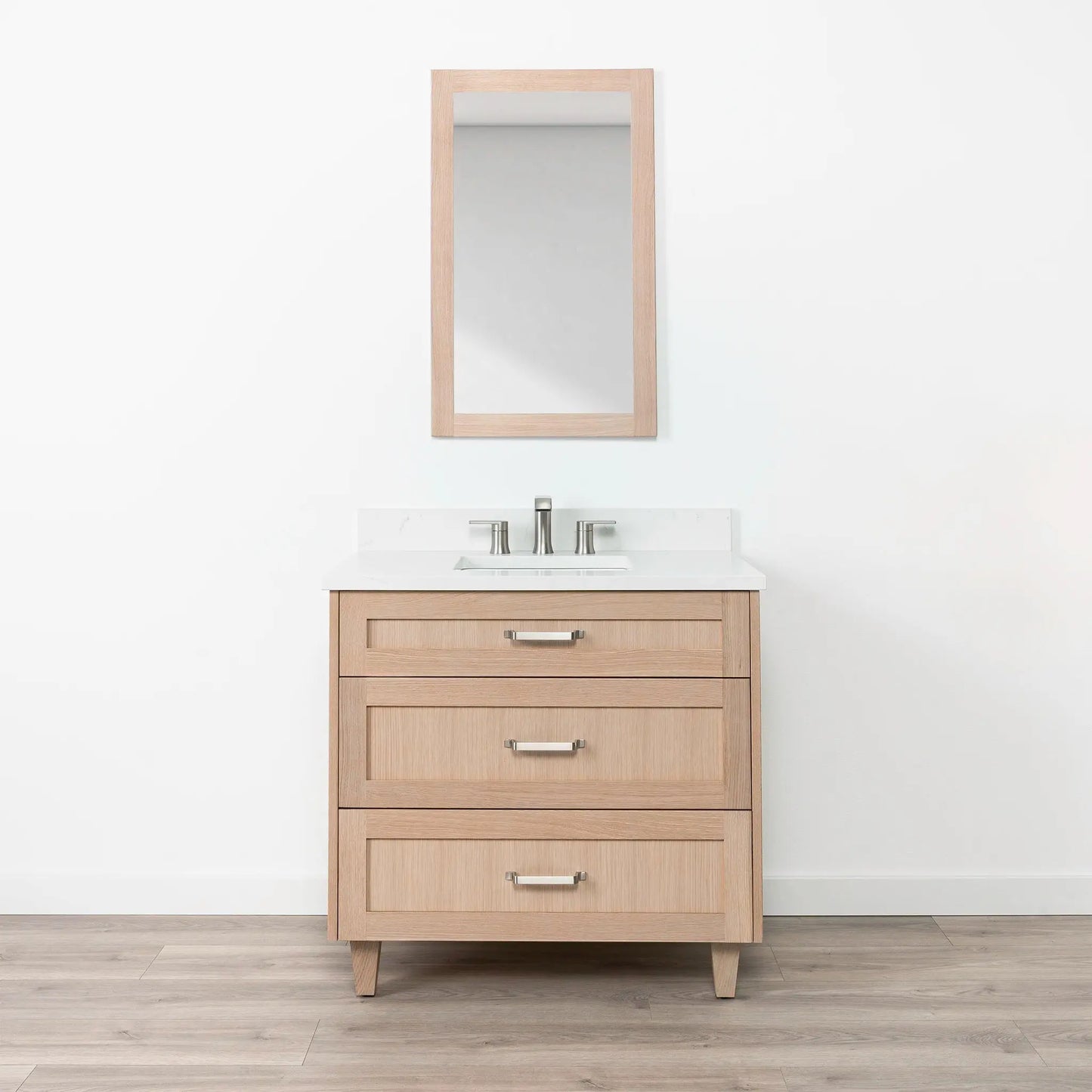 Bridgeport SLIM 36" White Oak Bathroom Vanity - All Drawers Teodor Bathroom Vanity Canada