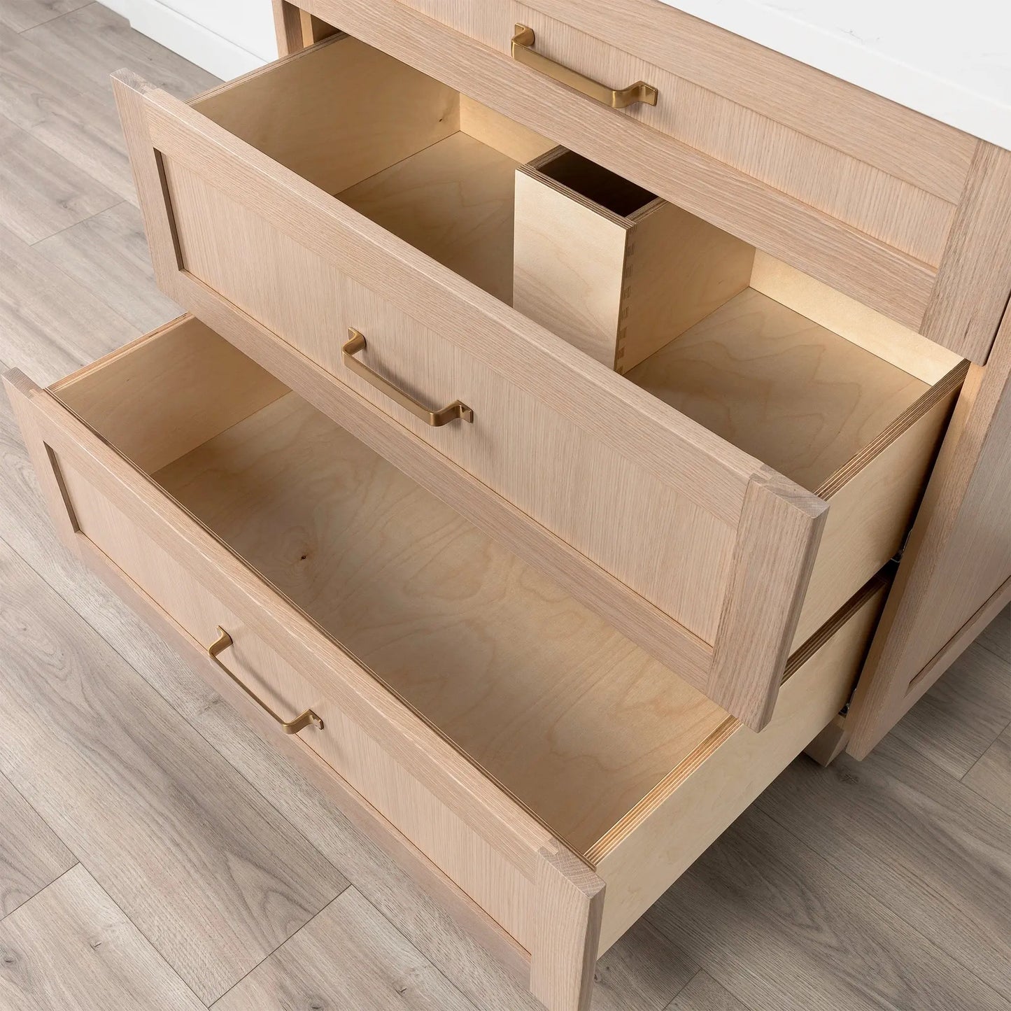 Bridgeport SLIM 36" White Oak Bathroom Vanity - All Drawers Teodor Bathroom Vanity Canada