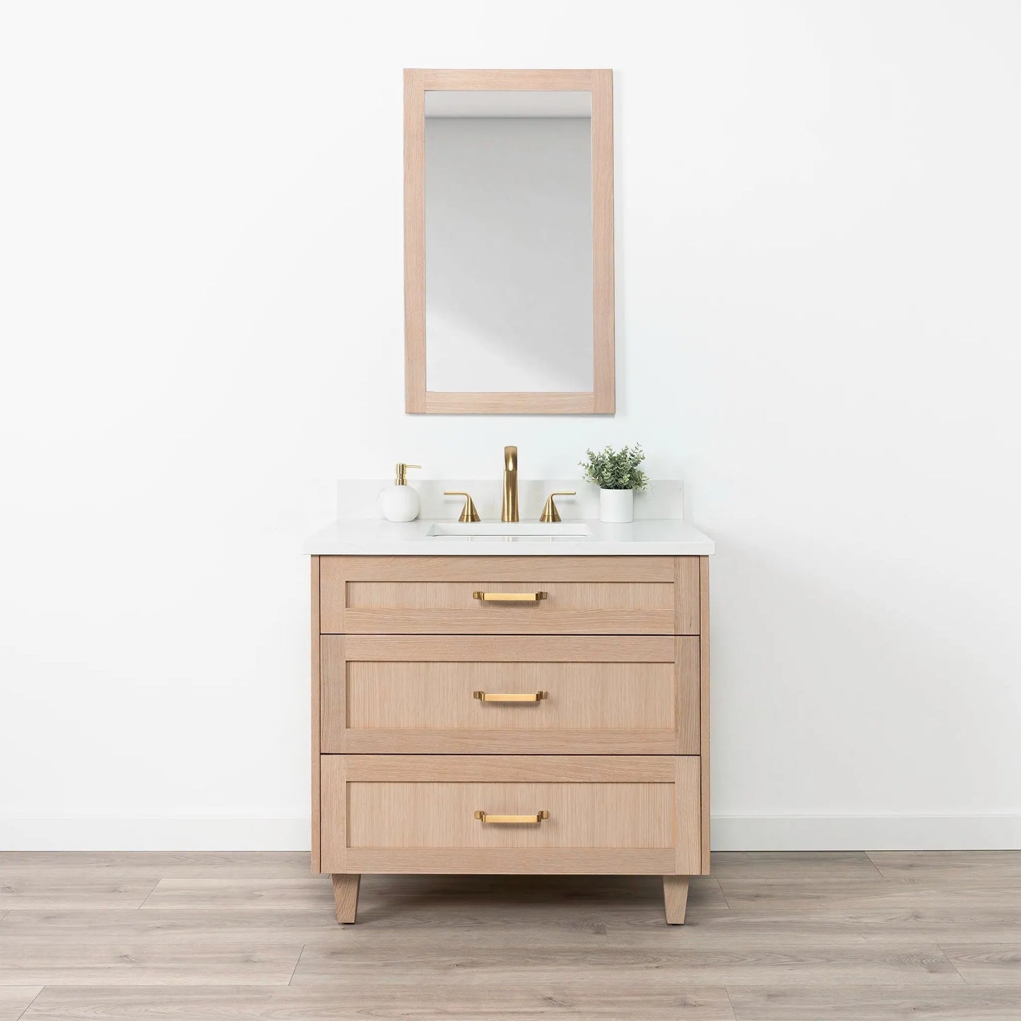 Bridgeport SLIM 36" White Oak Bathroom Vanity - All Drawers Teodor Bathroom Vanity Canada