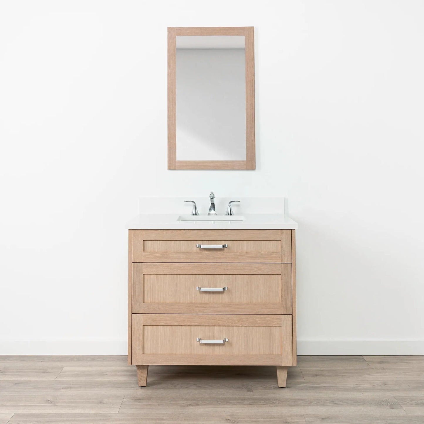 Bridgeport SLIM 36" White Oak Bathroom Vanity - All Drawers Teodor Bathroom Vanity Canada