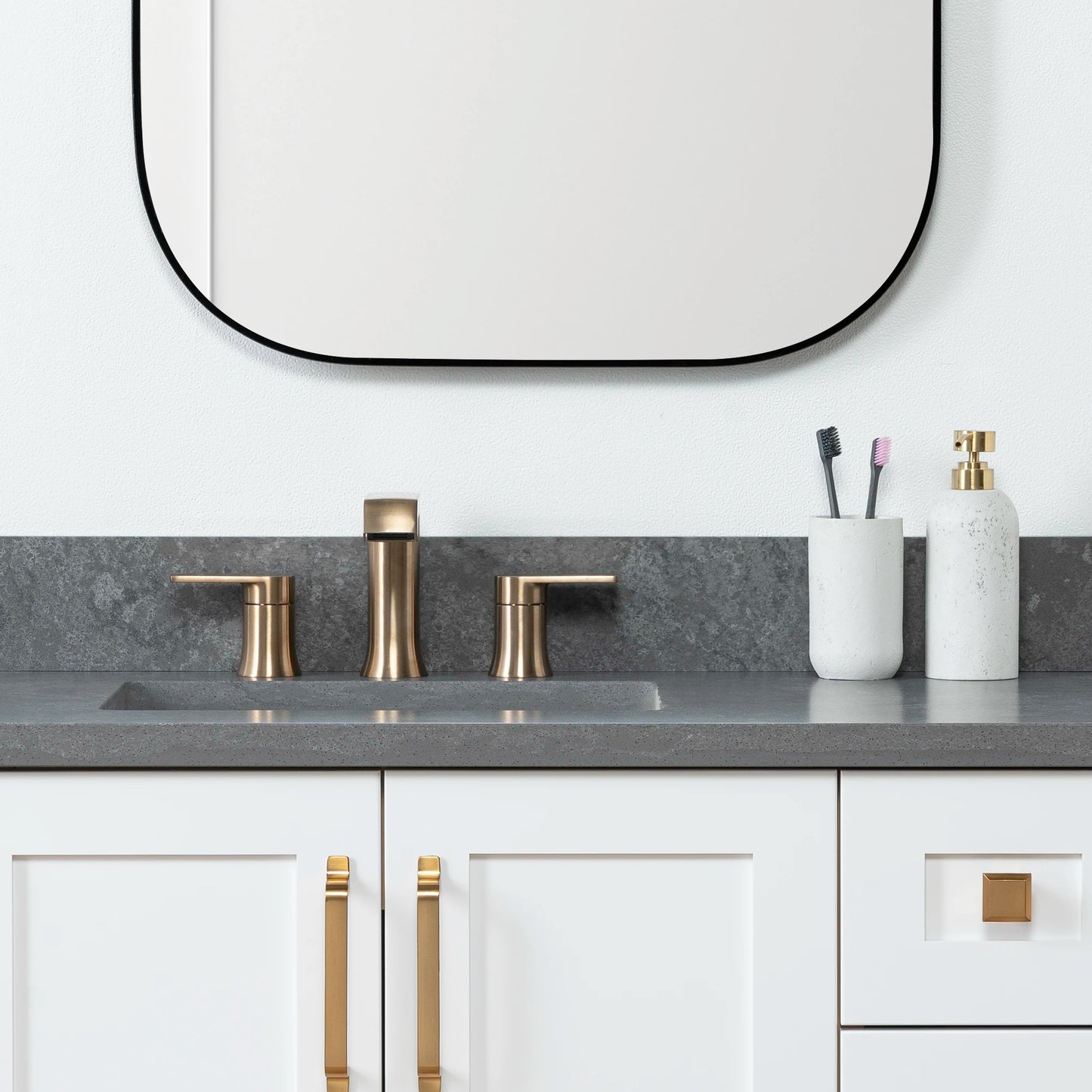 Bridgeport SLIM 36" Satin White Bathroom Vanity, Left Sink