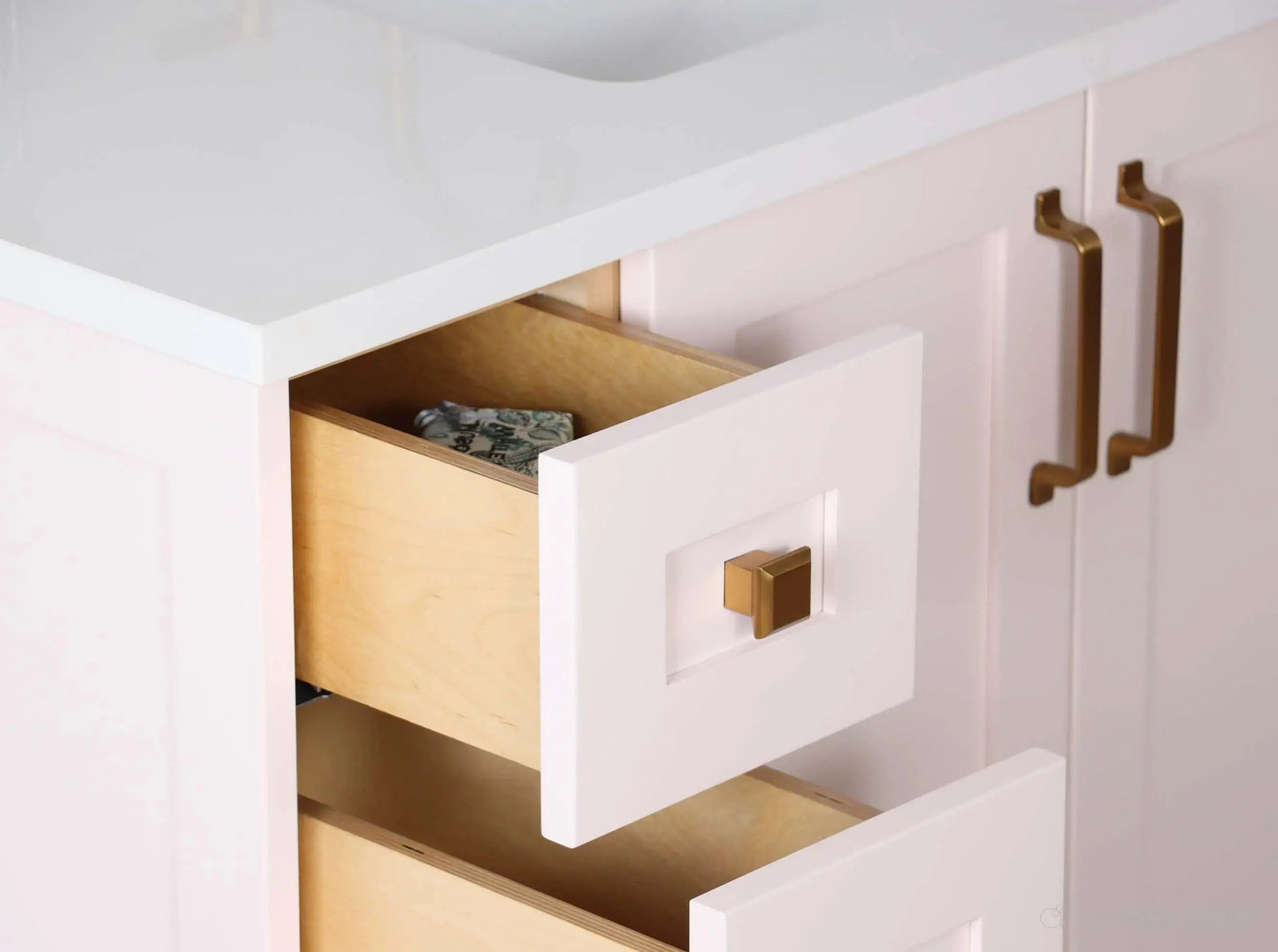 Bridgeport SLIM 36" Champagne Pink Bathroom Vanity, Right Sink Teodor Bathroom Vanity Canada