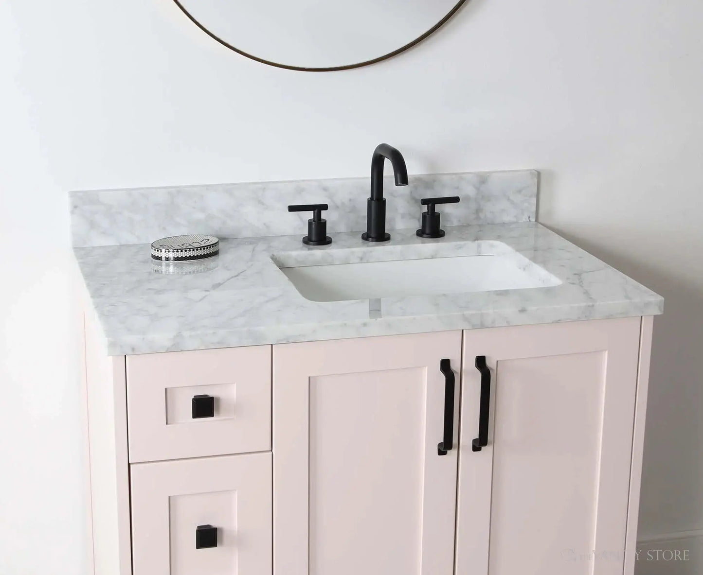 Bridgeport SLIM 36" Champagne Pink Bathroom Vanity, Right Sink Teodor Bathroom Vanity Canada