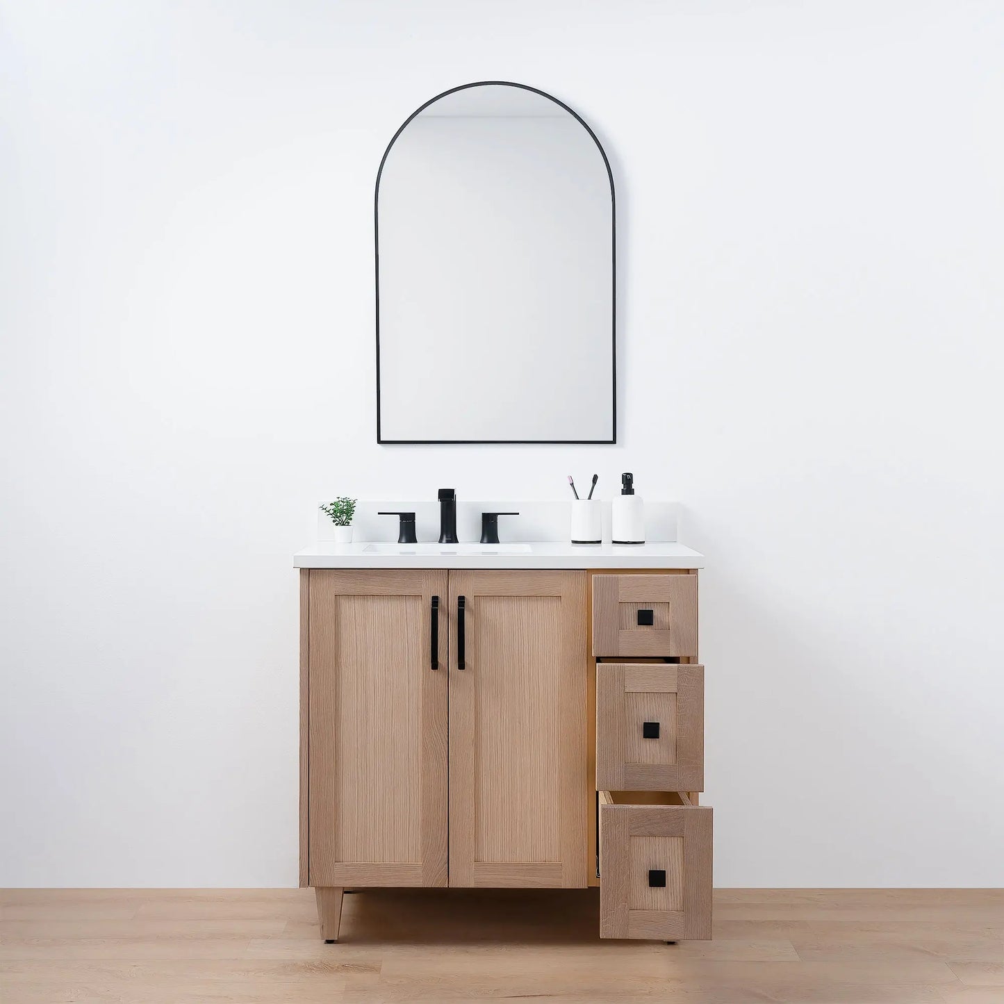 Bridgeport 36", Teodor® White Oak Vanity, Left Sink Teodor Bathroom VanityCanada