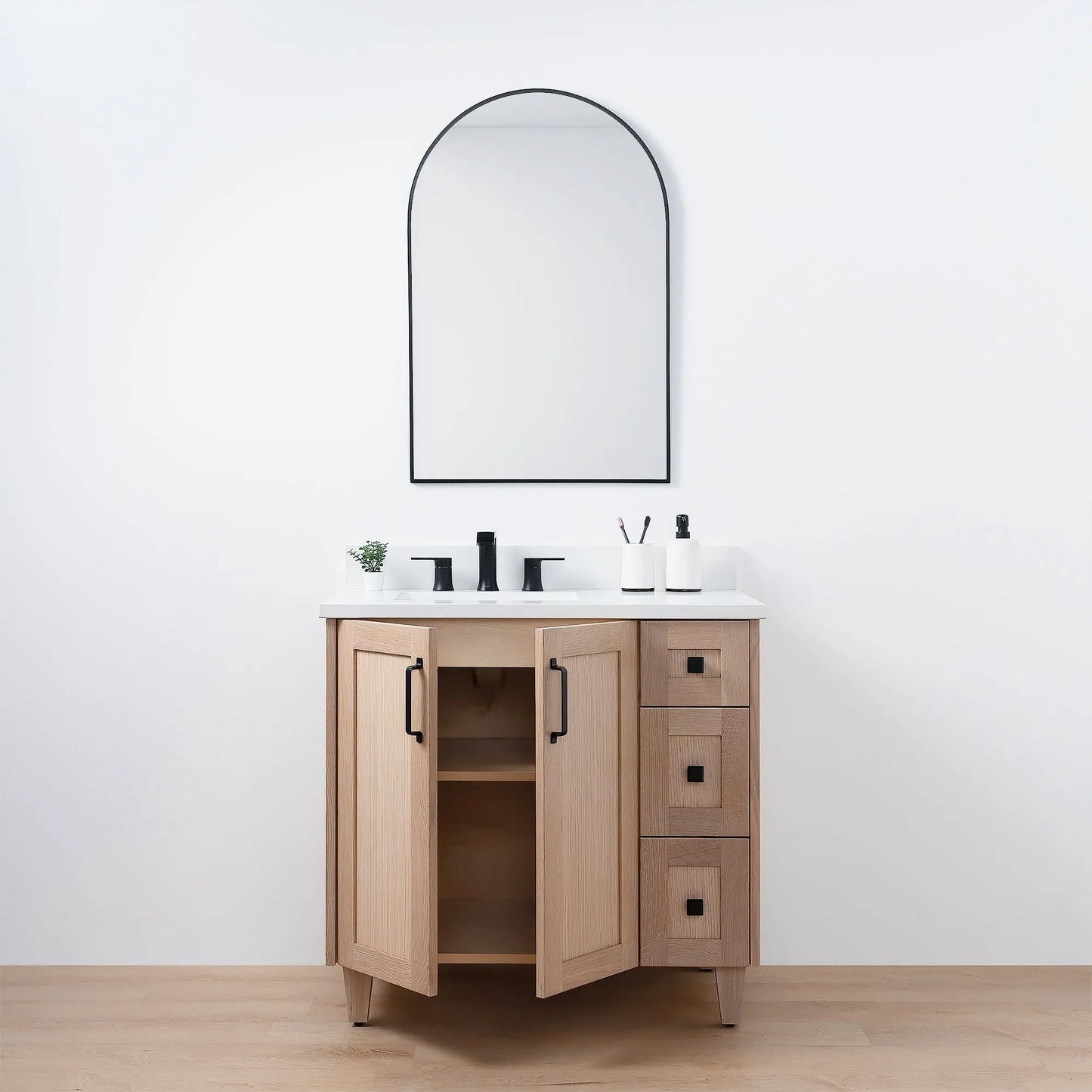 Bridgeport 36", Teodor® White Oak Vanity, Left Sink Teodor Bathroom VanityCanada
