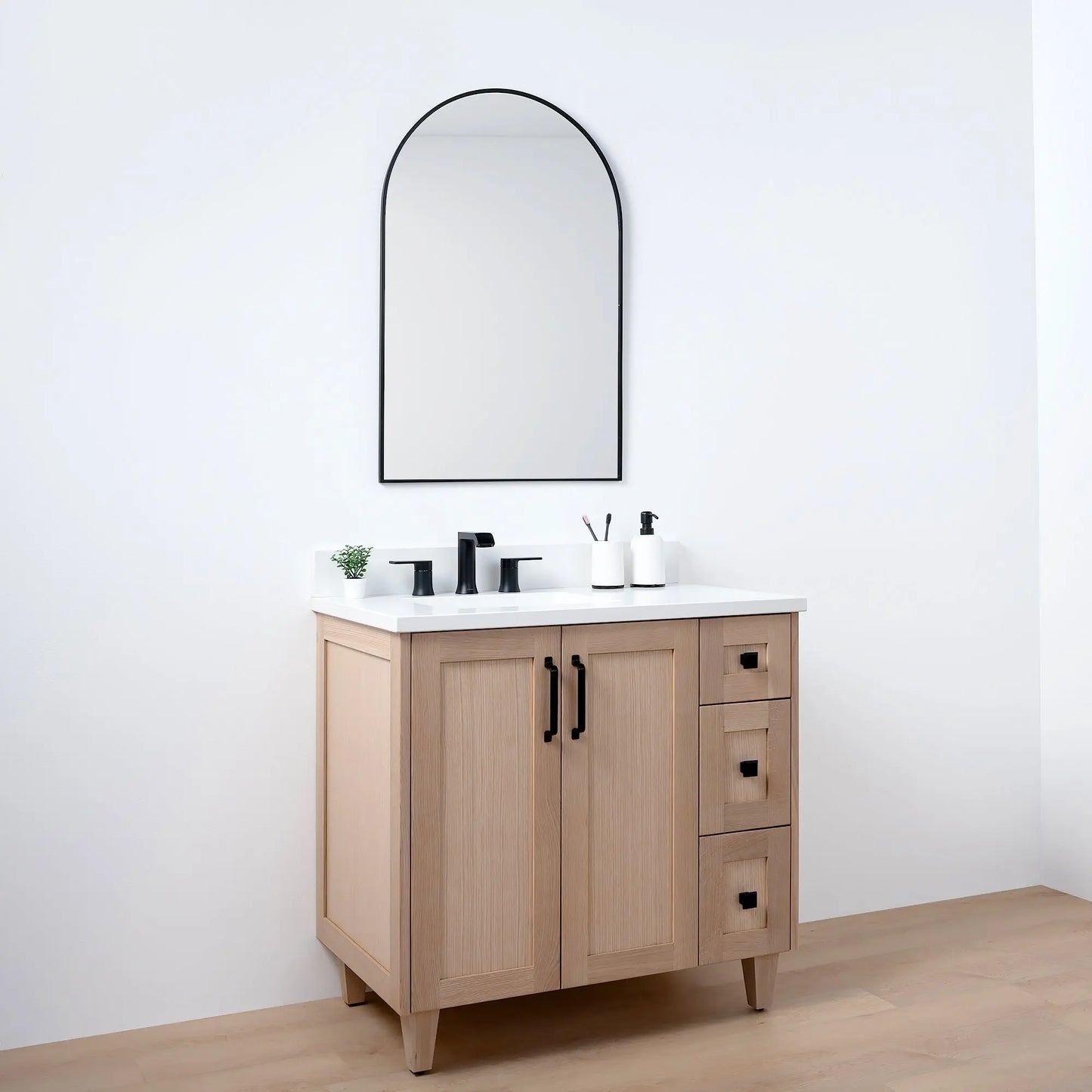 Bridgeport 36", Teodor® White Oak Vanity, Left Sink Teodor Bathroom VanityCanada