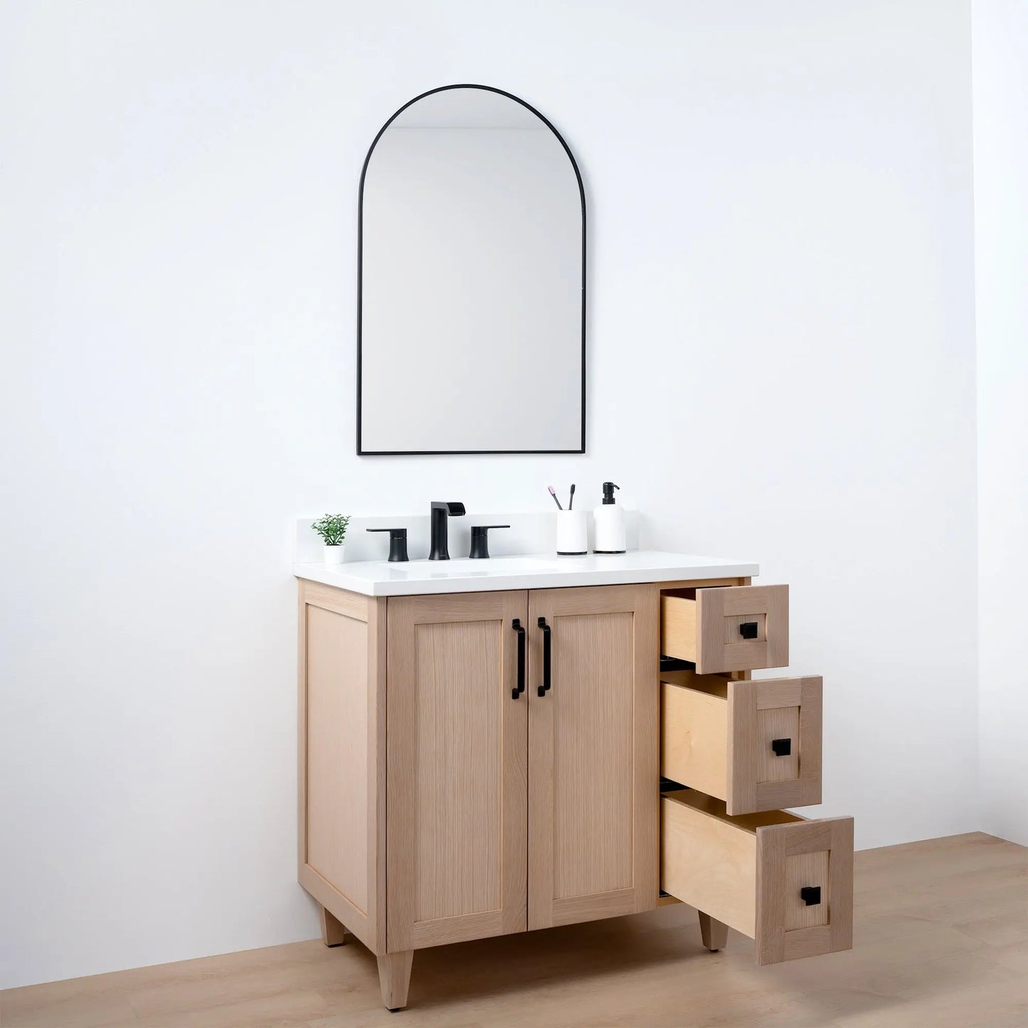 Bridgeport 36", Teodor® White Oak Vanity, Left Sink Teodor Bathroom VanityCanada