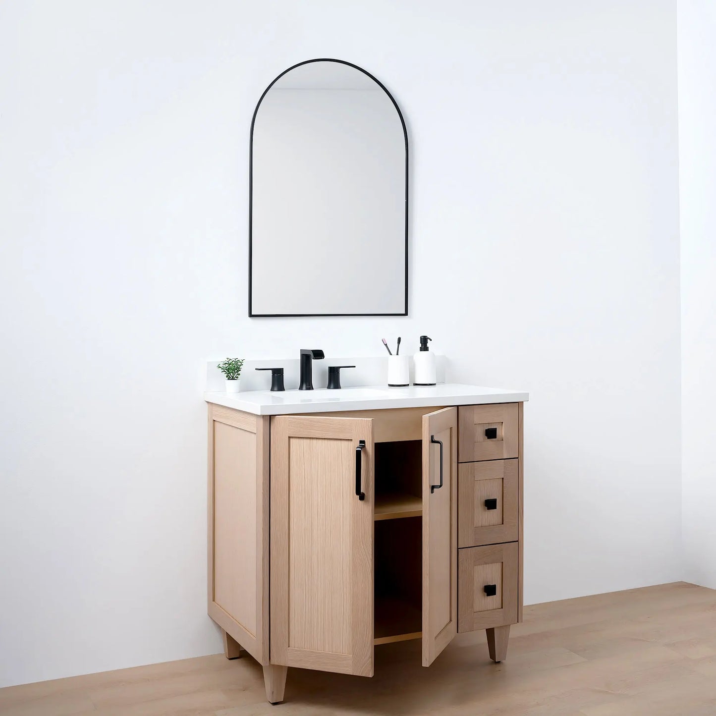 Bridgeport 36", Teodor® White Oak Vanity, Left Sink Teodor Bathroom VanityCanada