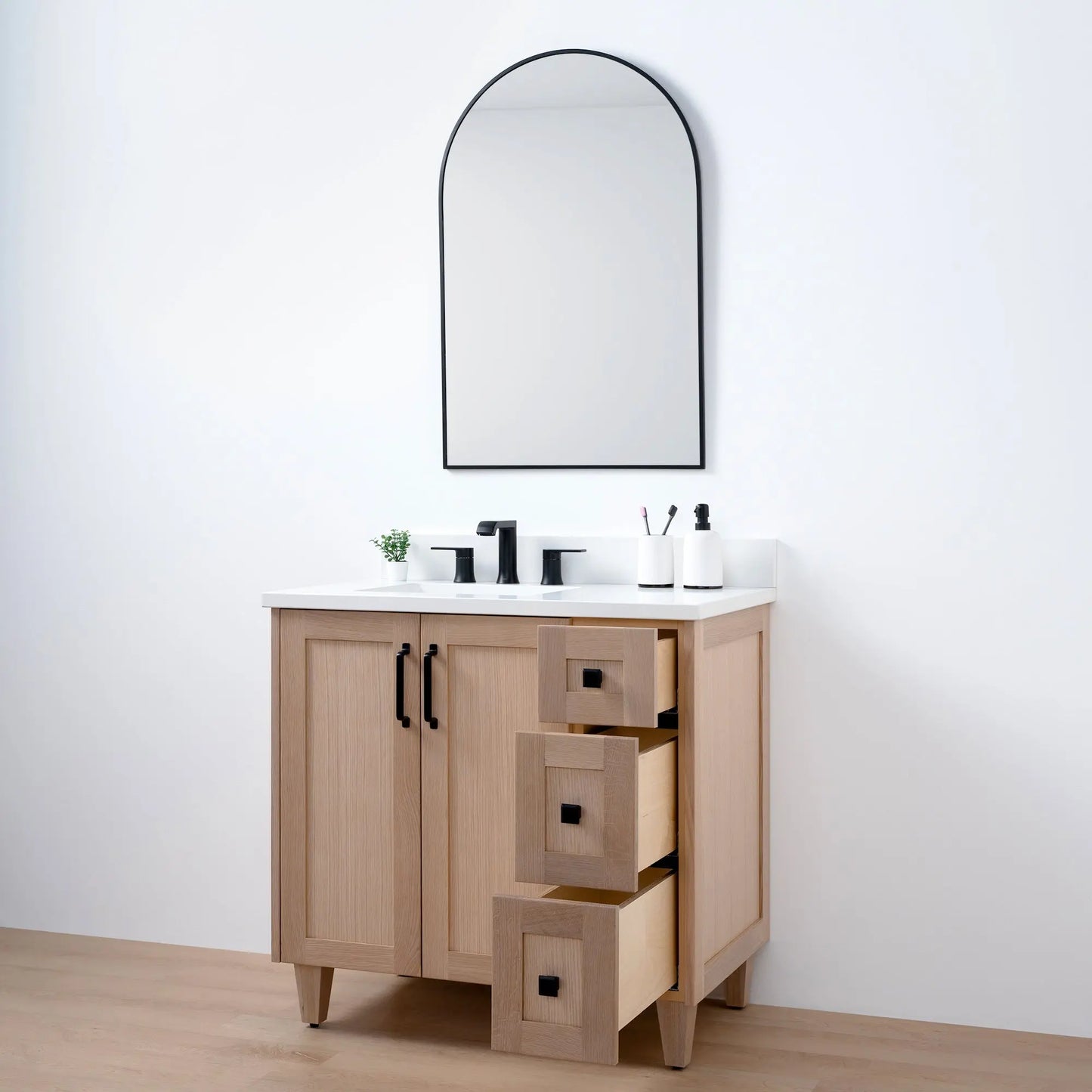 Bridgeport 36", Teodor® White Oak Vanity, Left Sink Teodor Bathroom VanityCanada