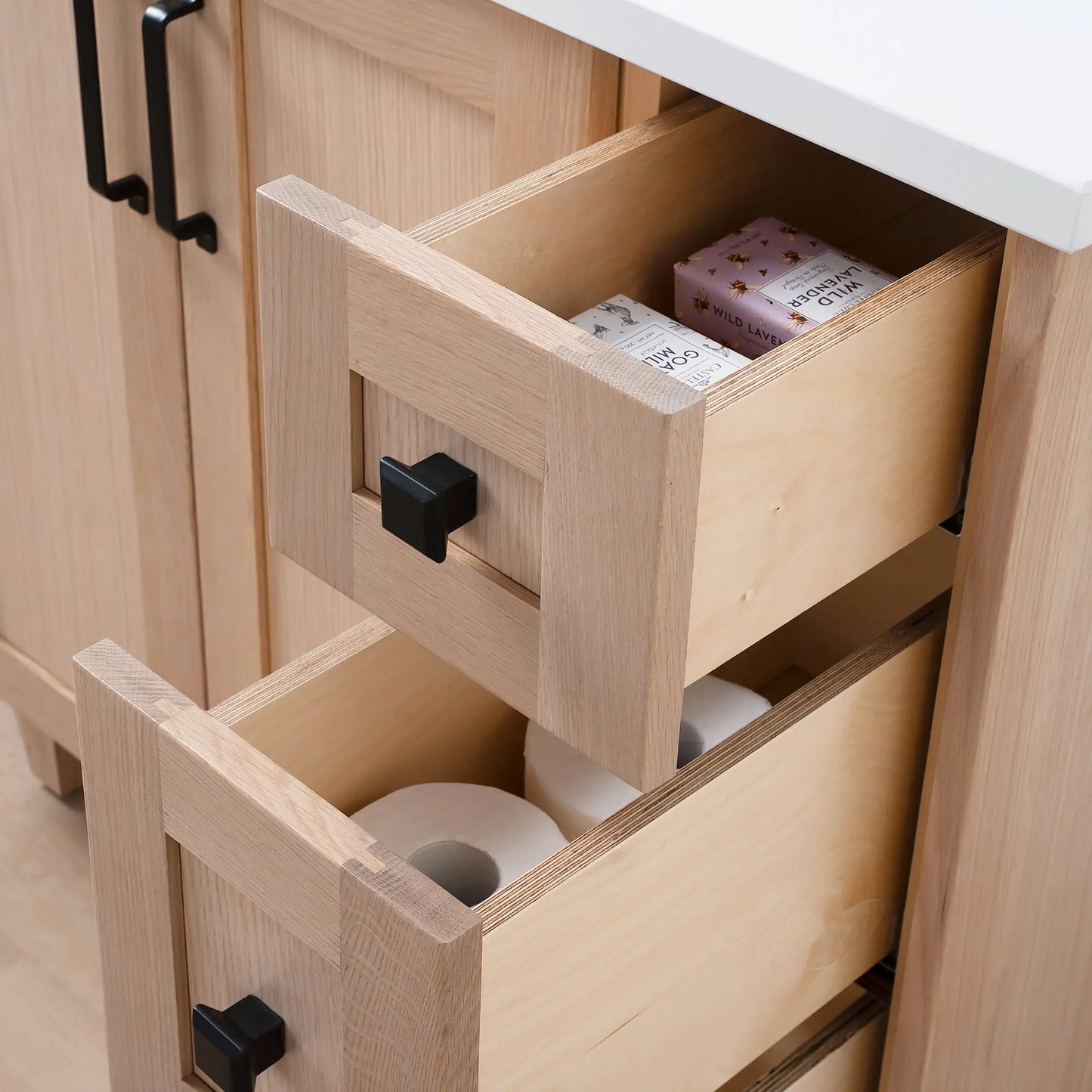 Bridgeport 36", Teodor® White Oak Vanity, Left Sink Teodor Bathroom VanityCanada