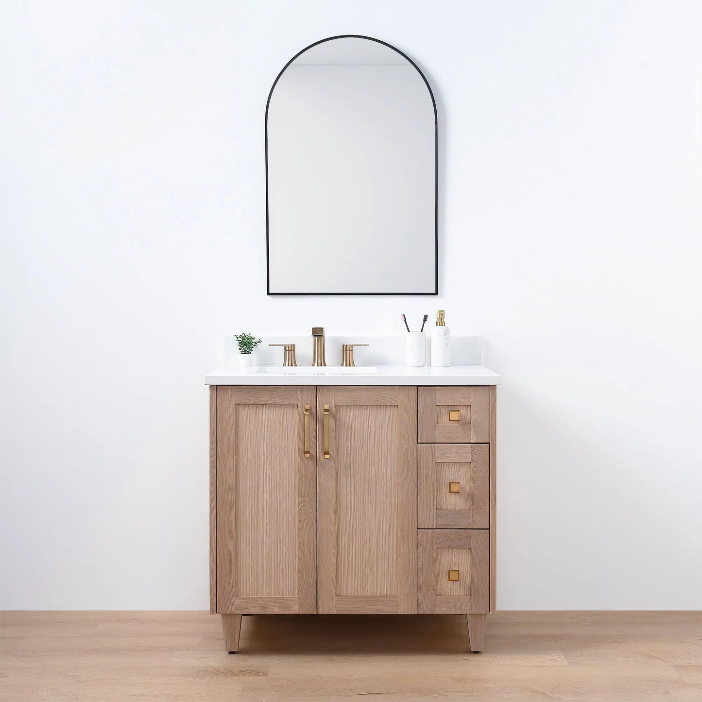 Bridgeport 36", Teodor® White Oak Vanity, Left Sink Teodor Bathroom VanityCanada
