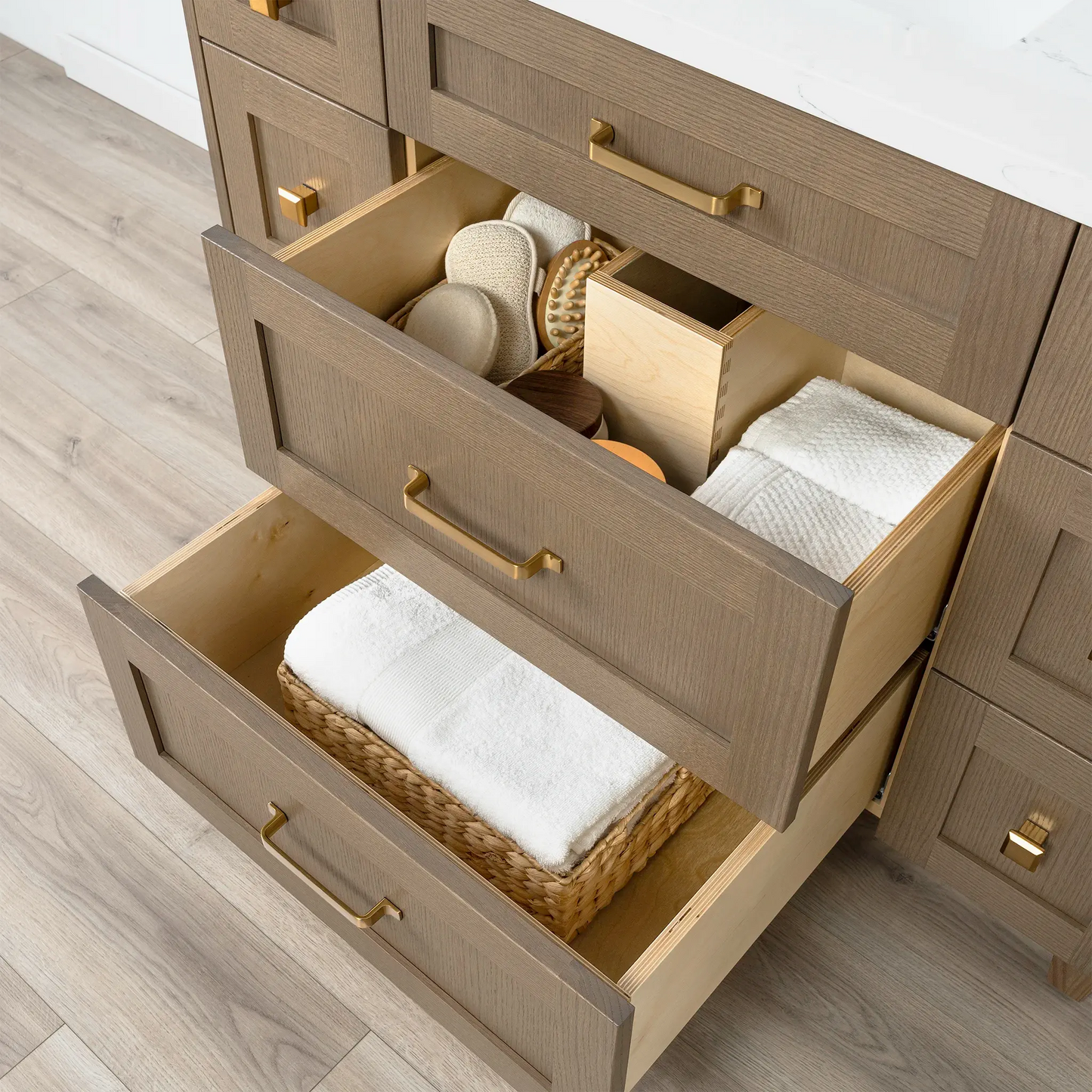 Bridgeport SLIM 48" Almond Coast Bathroom Vanity - All Drawers Teodor Bathroom Vanity Canada