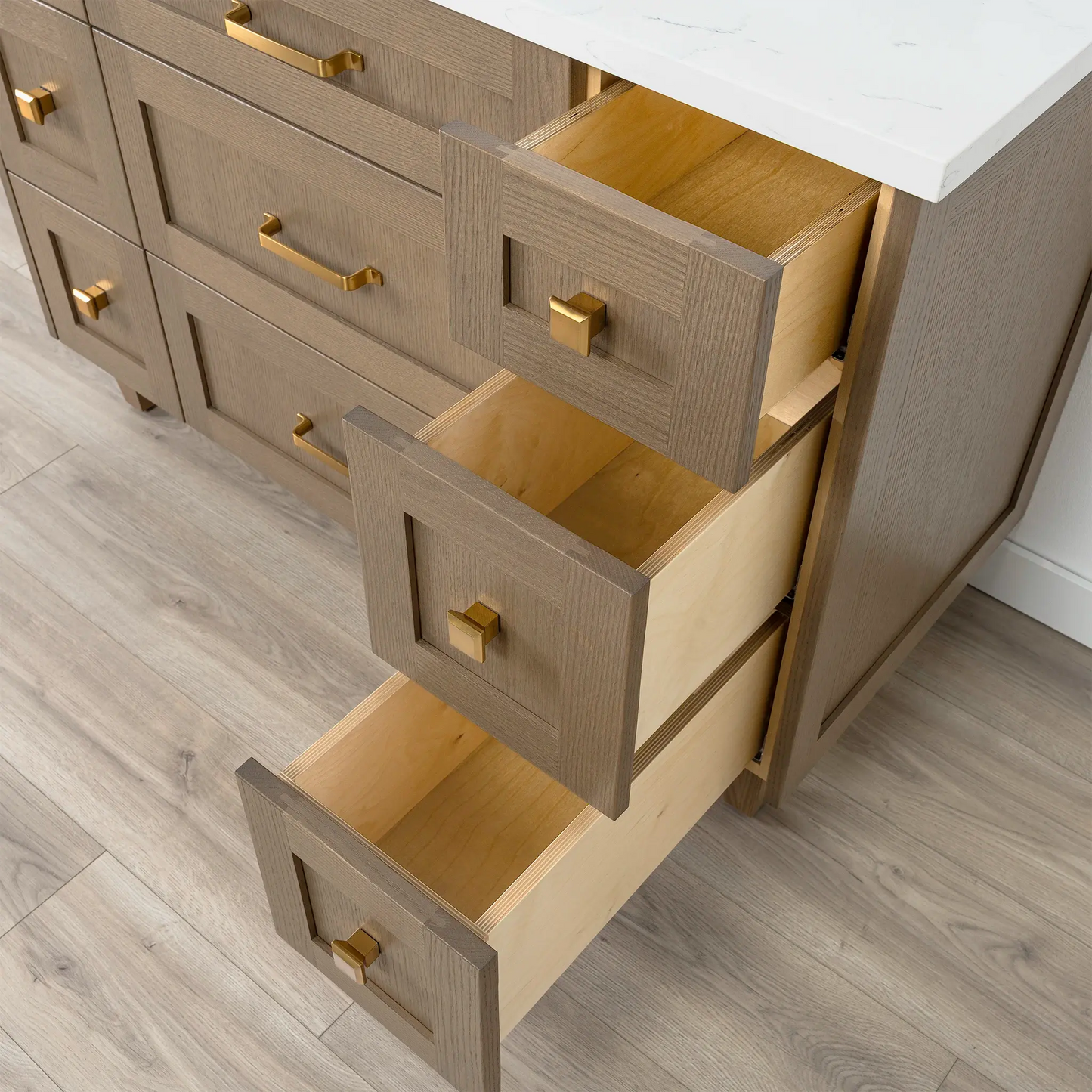Bridgeport SLIM 48" Almond Coast Bathroom Vanity - All Drawers Teodor Bathroom Vanity Canada