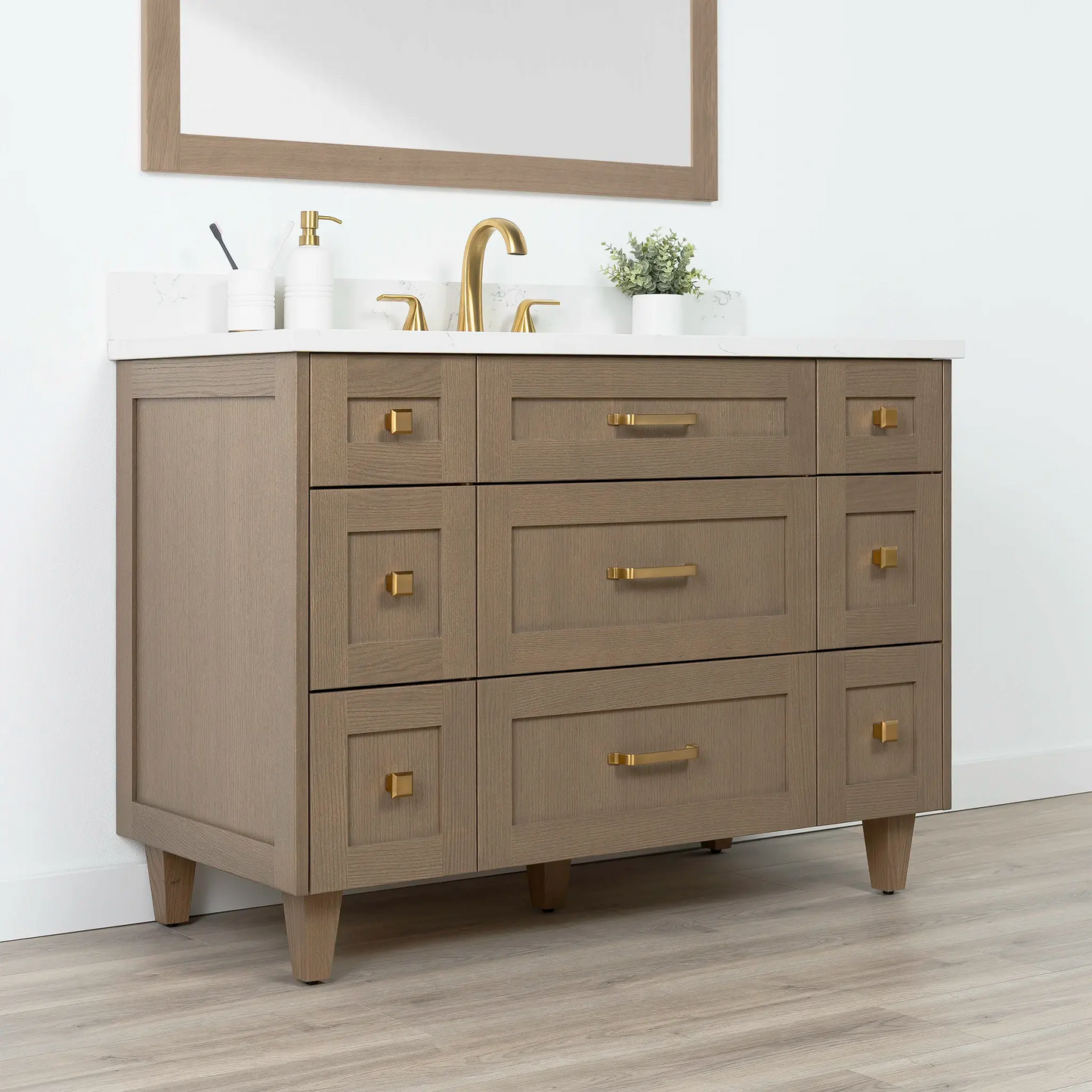 Bridgeport SLIM 48" Almond Coast Bathroom Vanity - All Drawers Teodor Bathroom Vanity Canada